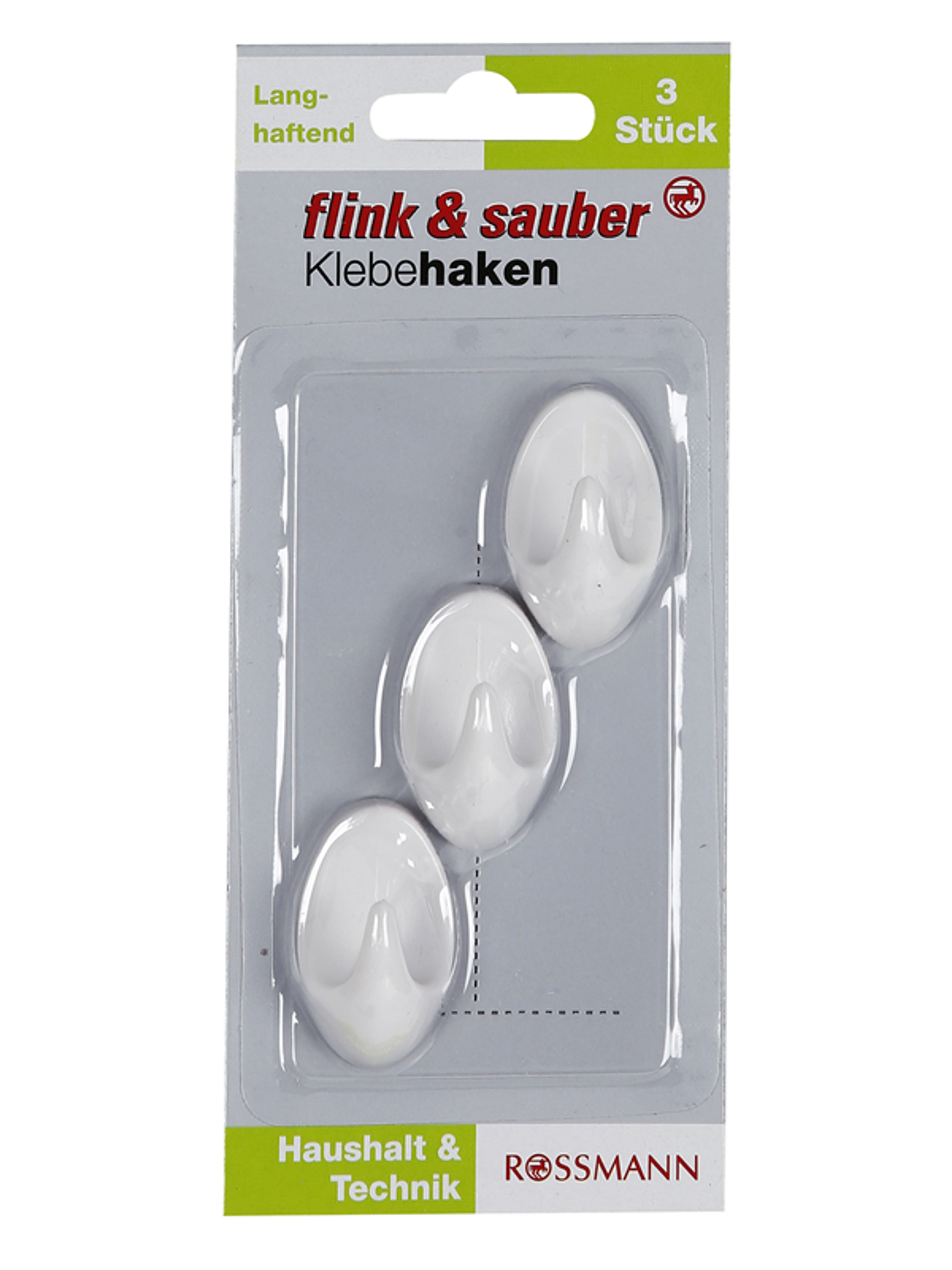 Flink&Sauber fehér öntapadós akasztó - 1 db
