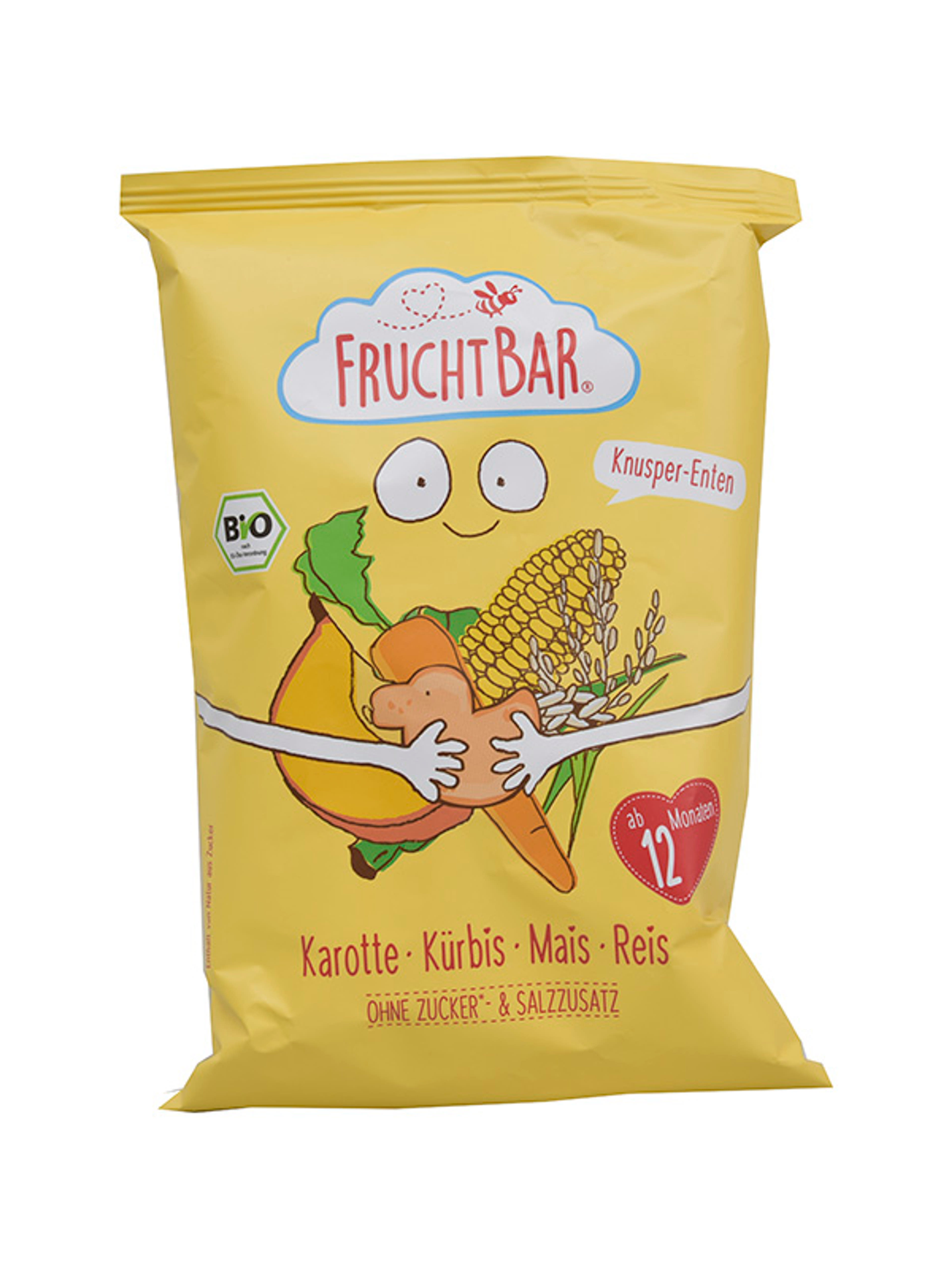 Fruchtbar Bio Kukorica Snack Sárgarépa- Sütőtök- Rizs 12 Hónapos Kortól - 30 g-1
