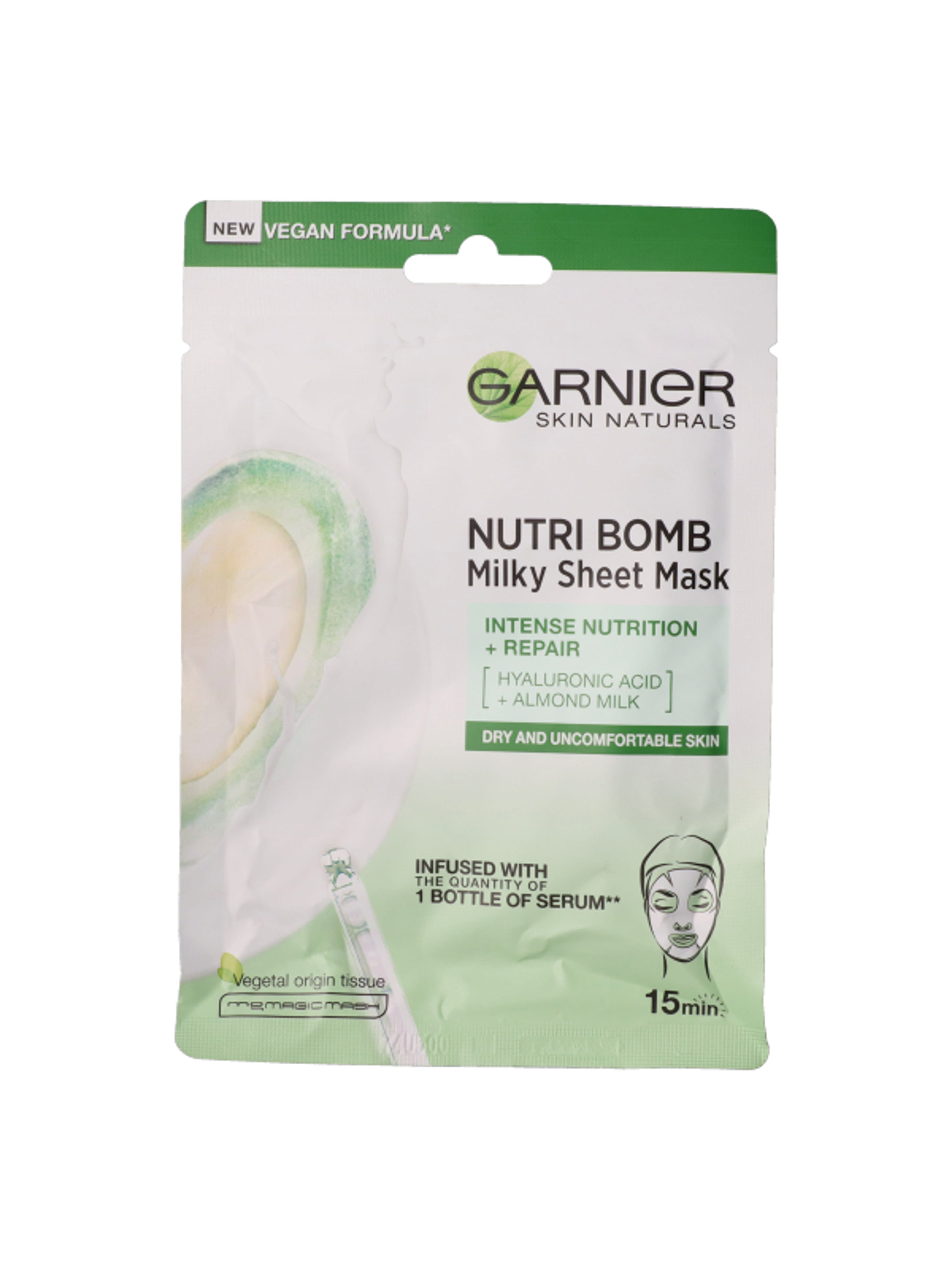 Garnier Nutribomb milky almond textil maszk - 1 db