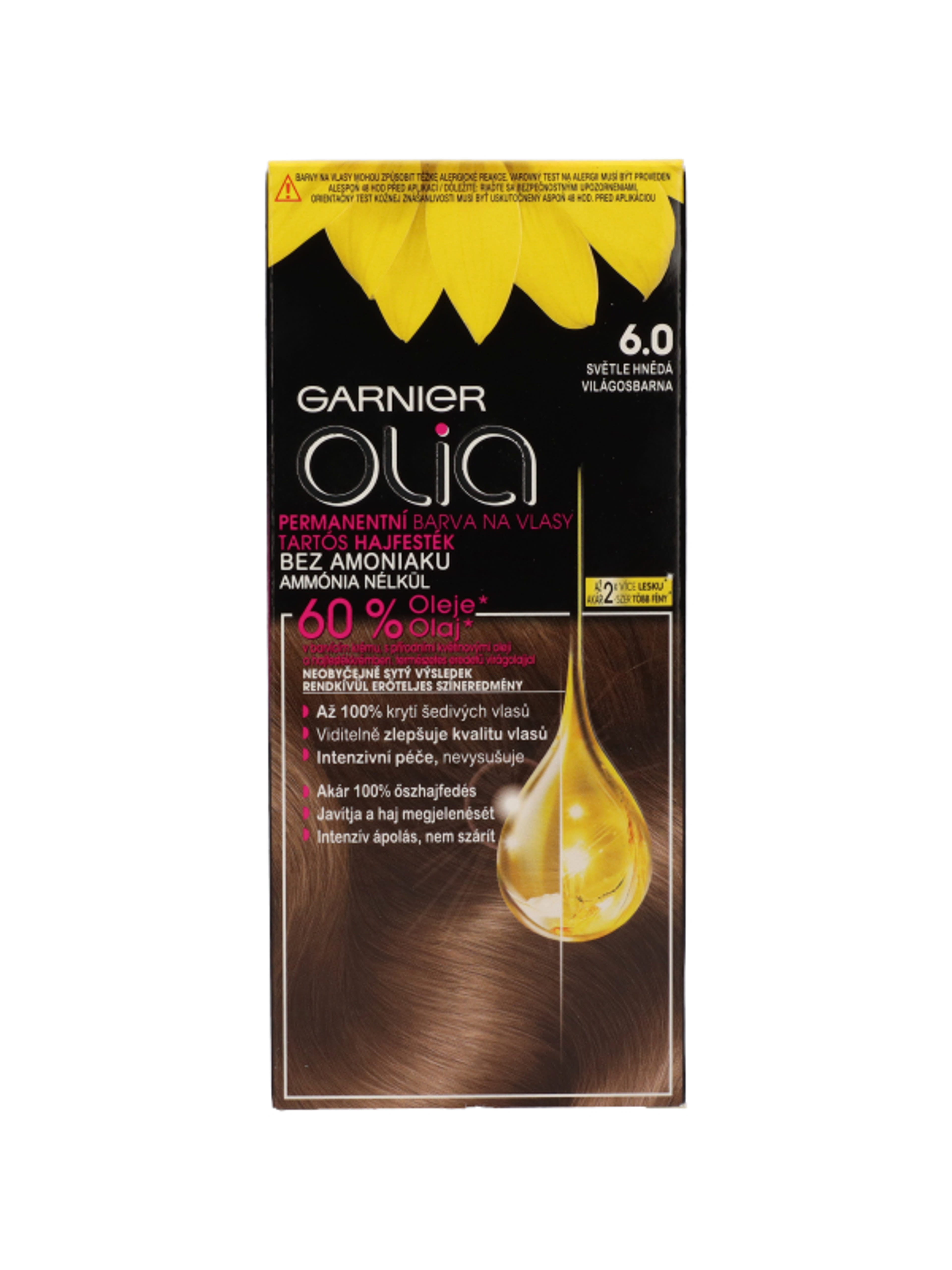Garnier Olia tartós hajfesték 6.0 Világosbarna - 1 db-1