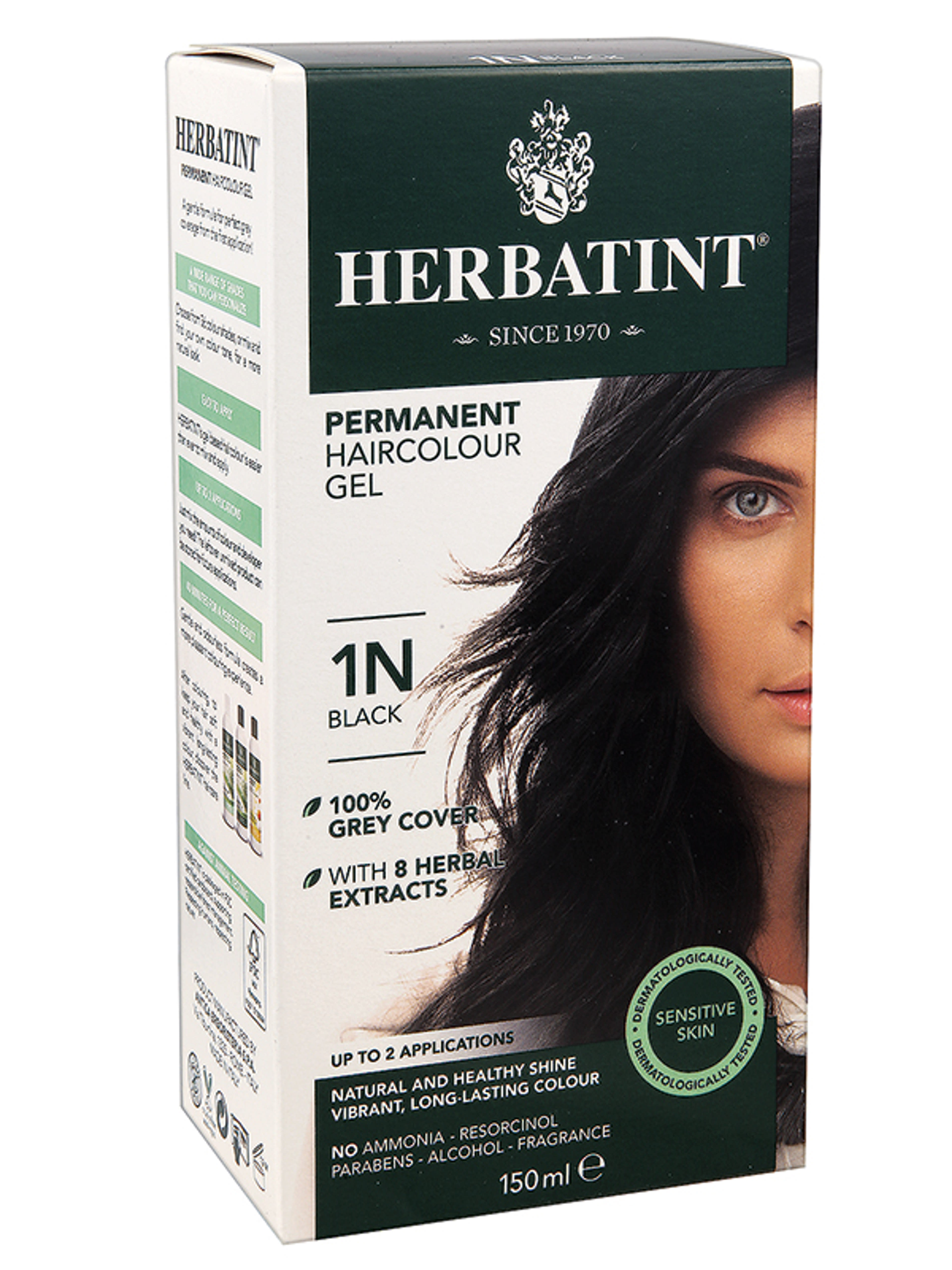 Herbatint Növényi Tartós hajfesték 1N fekete - 1 db
