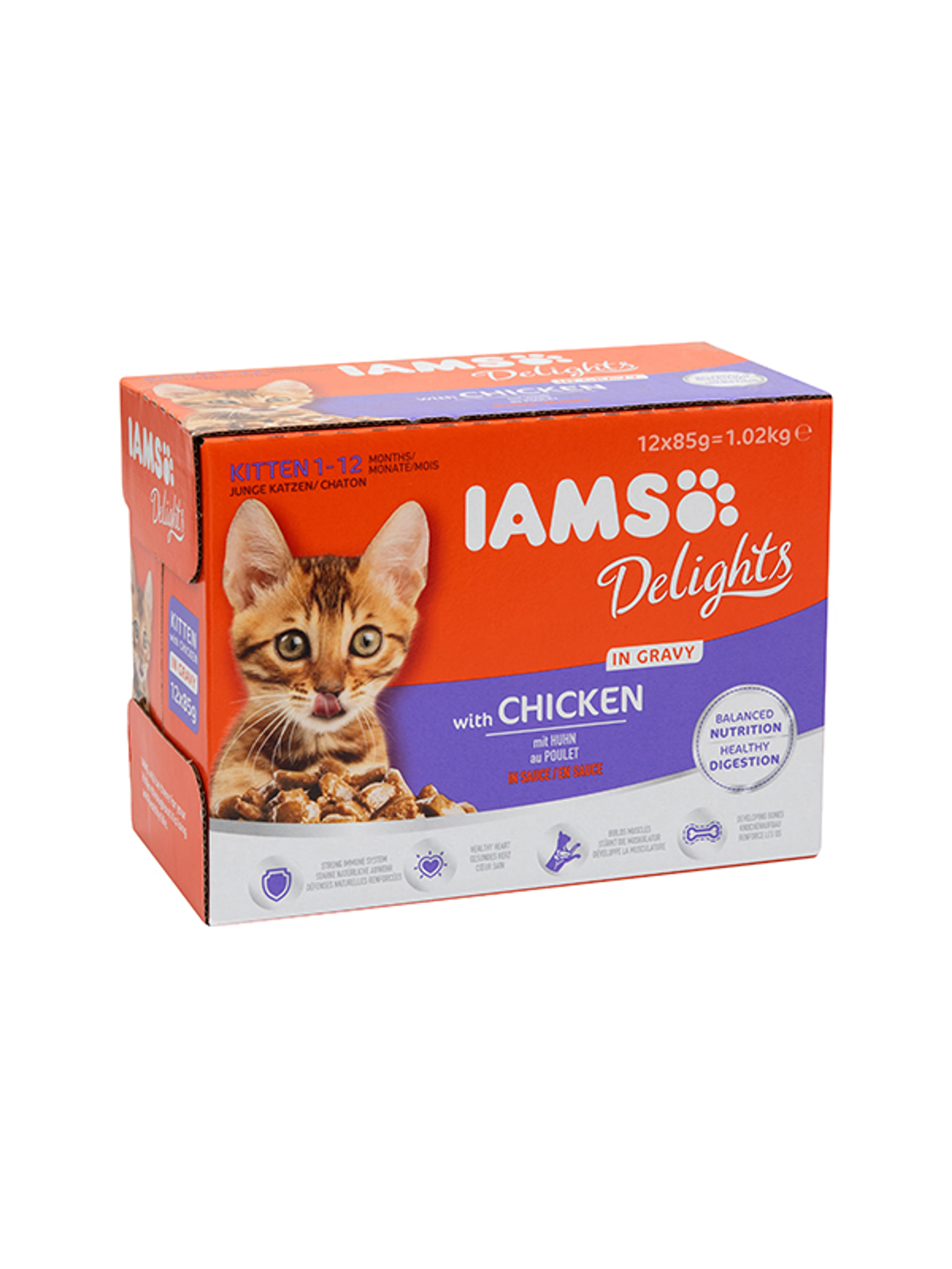 IAMS Delights Kitten Junior alutasak macskáknak, (12x85 g) - 1020 g-1