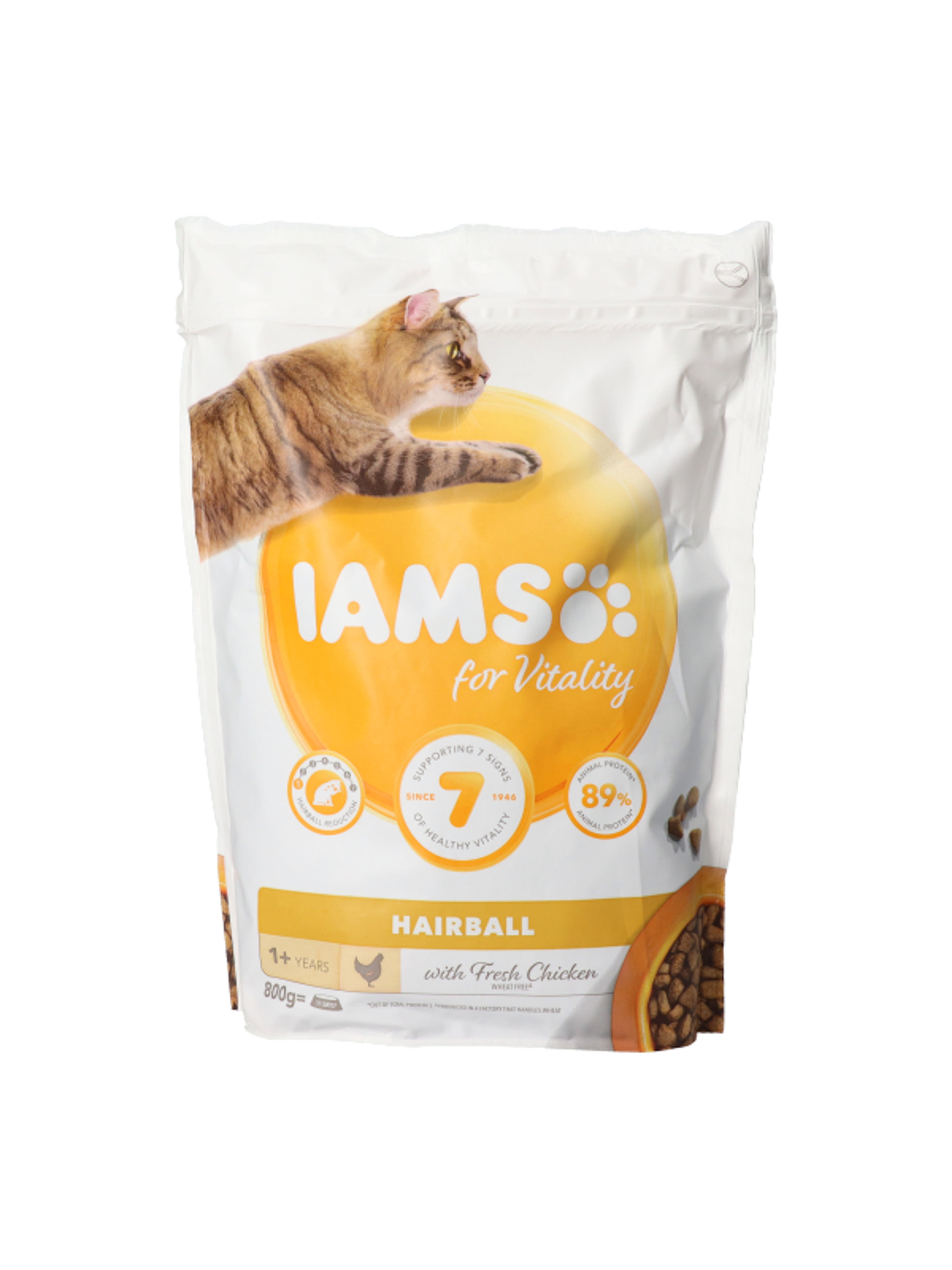 IAMS felmőtt száraz macskaeledel szőrabdaképződés megelőzéséért - 800 g