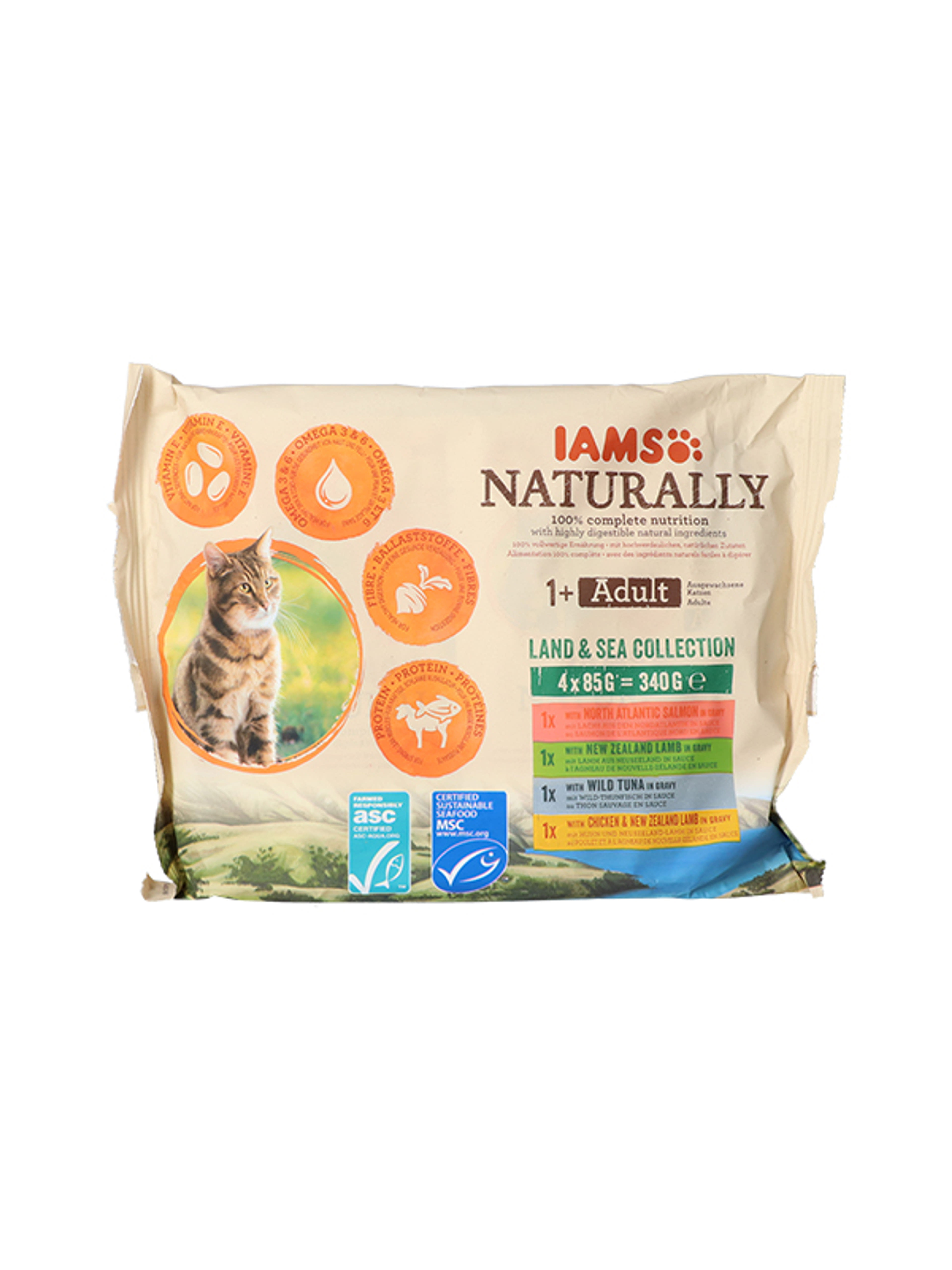 IAMS Naturally alutasak macskáknak, (4x85 g) -  340 g
