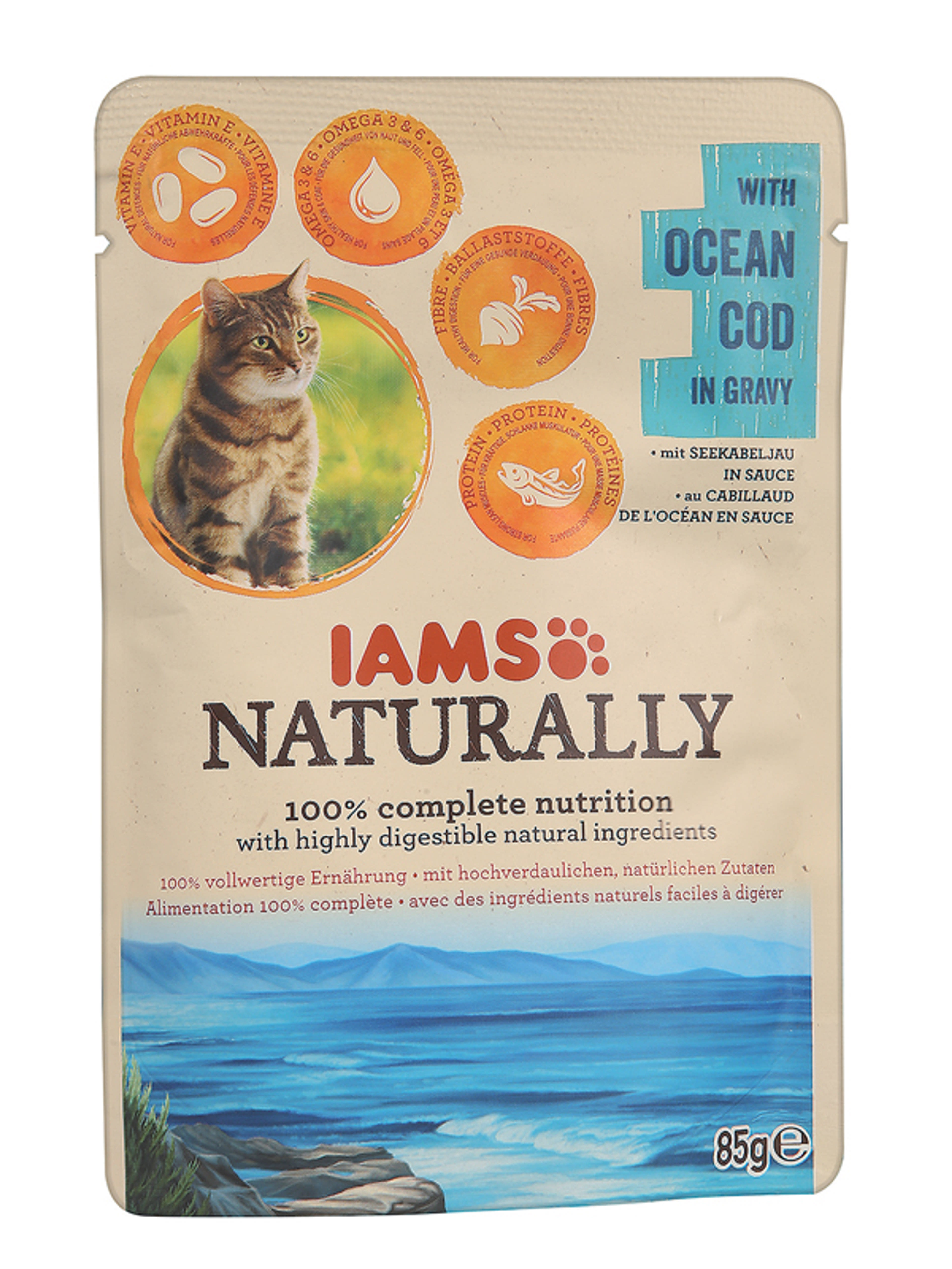 IAMS Naturally alutasak macskáknak, tőkehallal - 85 g-1