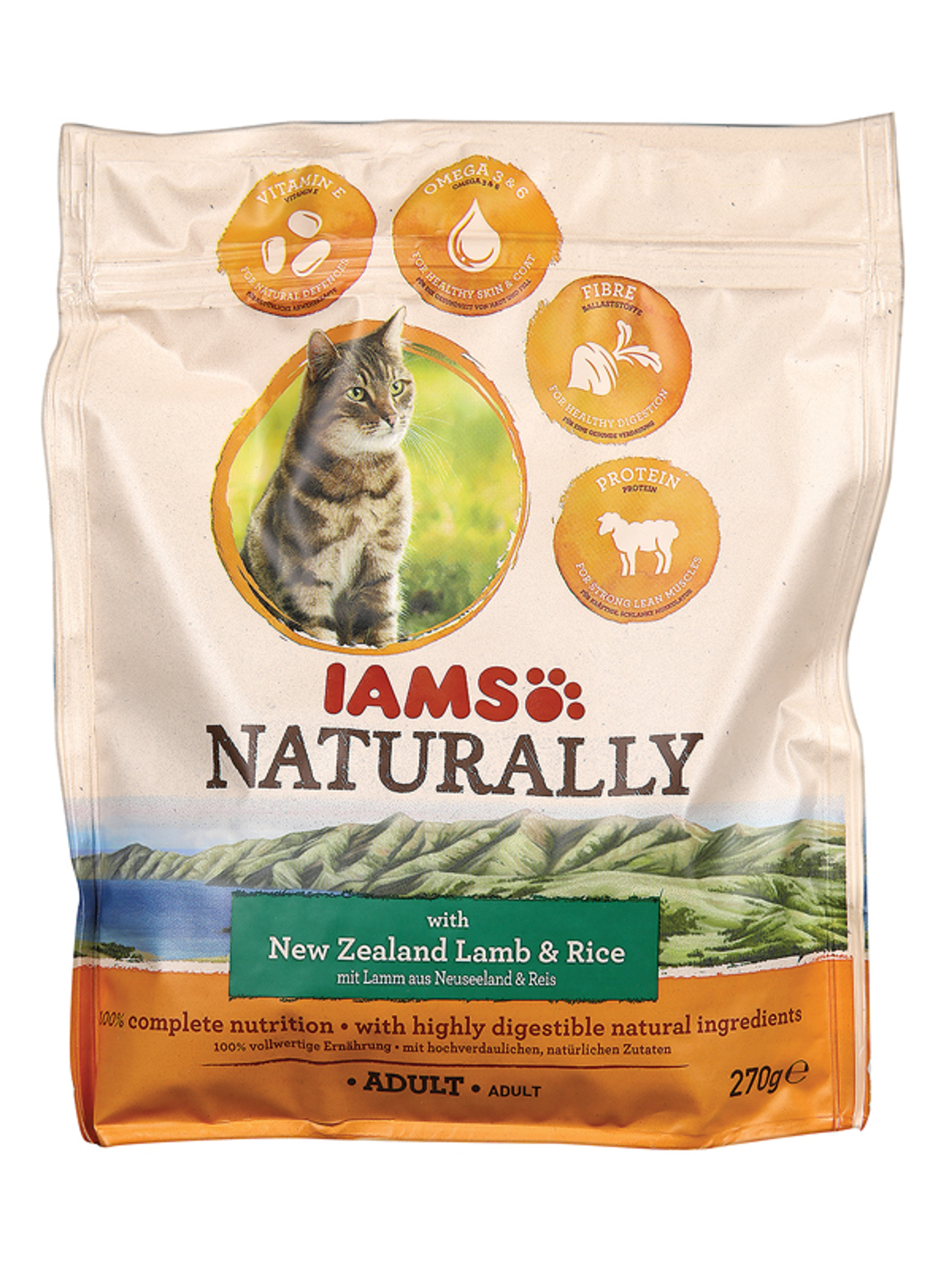 IAMS Naturally szárazeledel macskáknak, báránnyal és rizzsel - 270 g