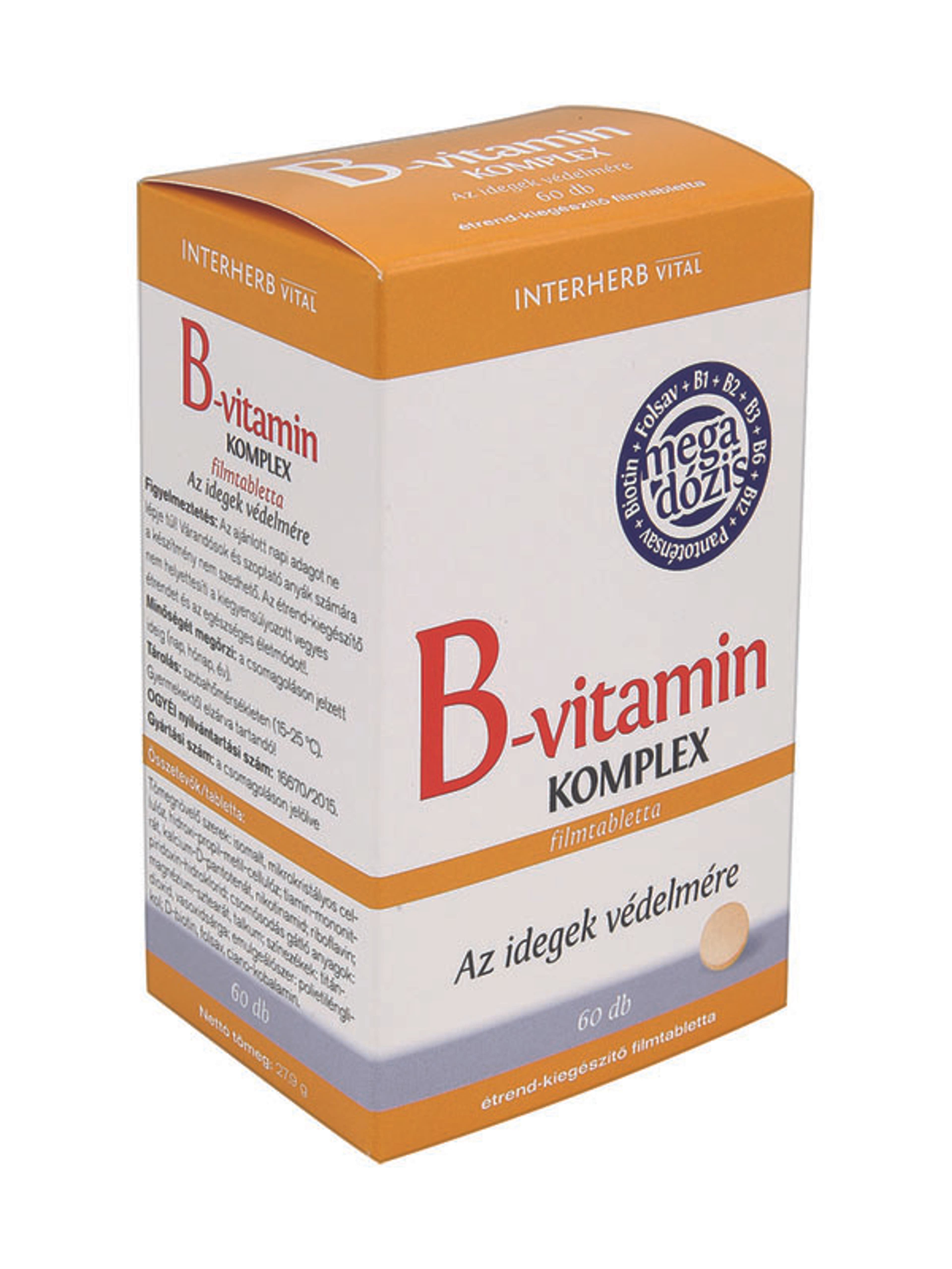 Interherb B-Vitamin Komplex Mega Dózis Tabletta - 60 db-1