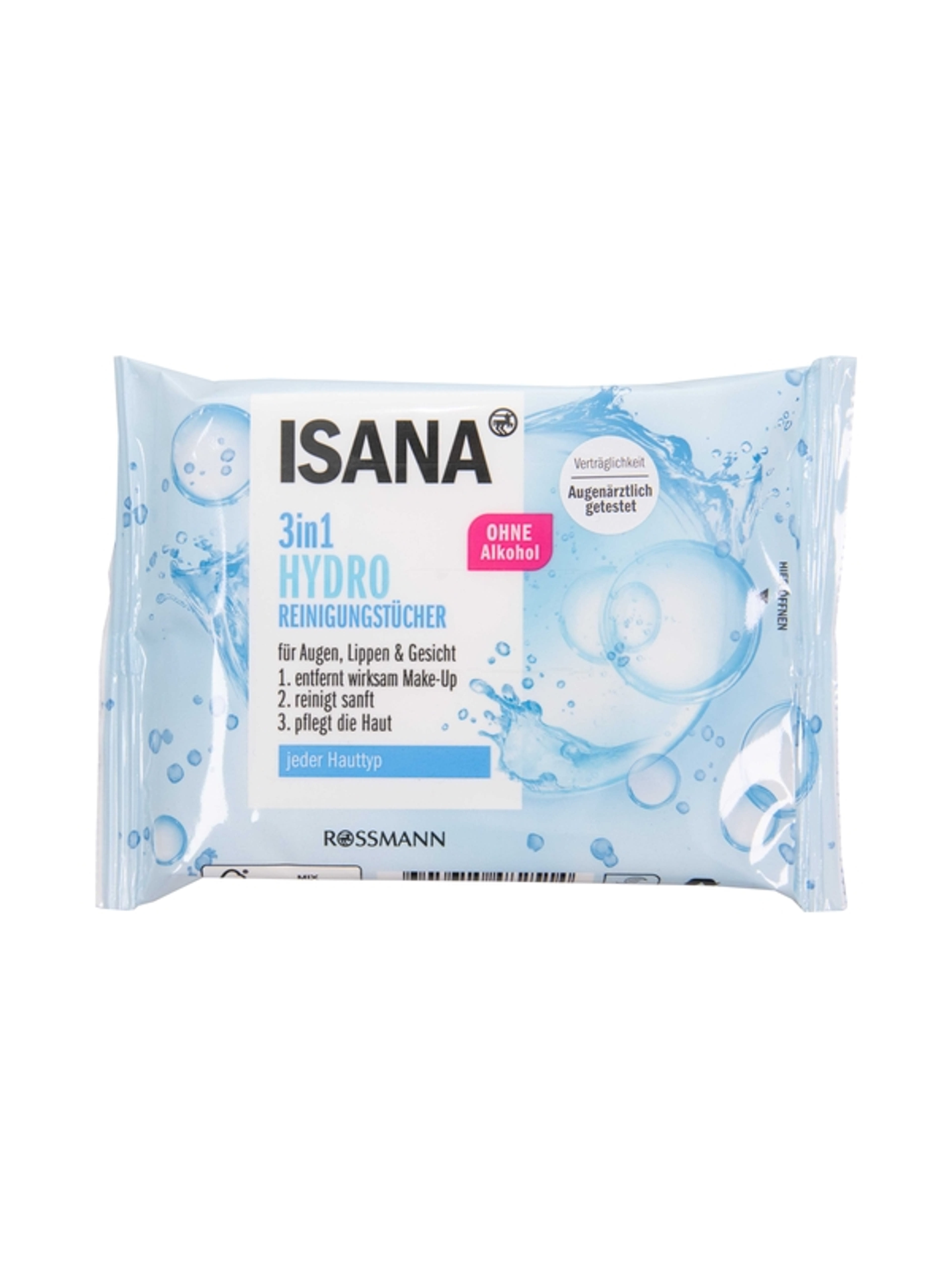 Isana 3 in 1 Clean & Care arctisztítókendő - 10 db-1