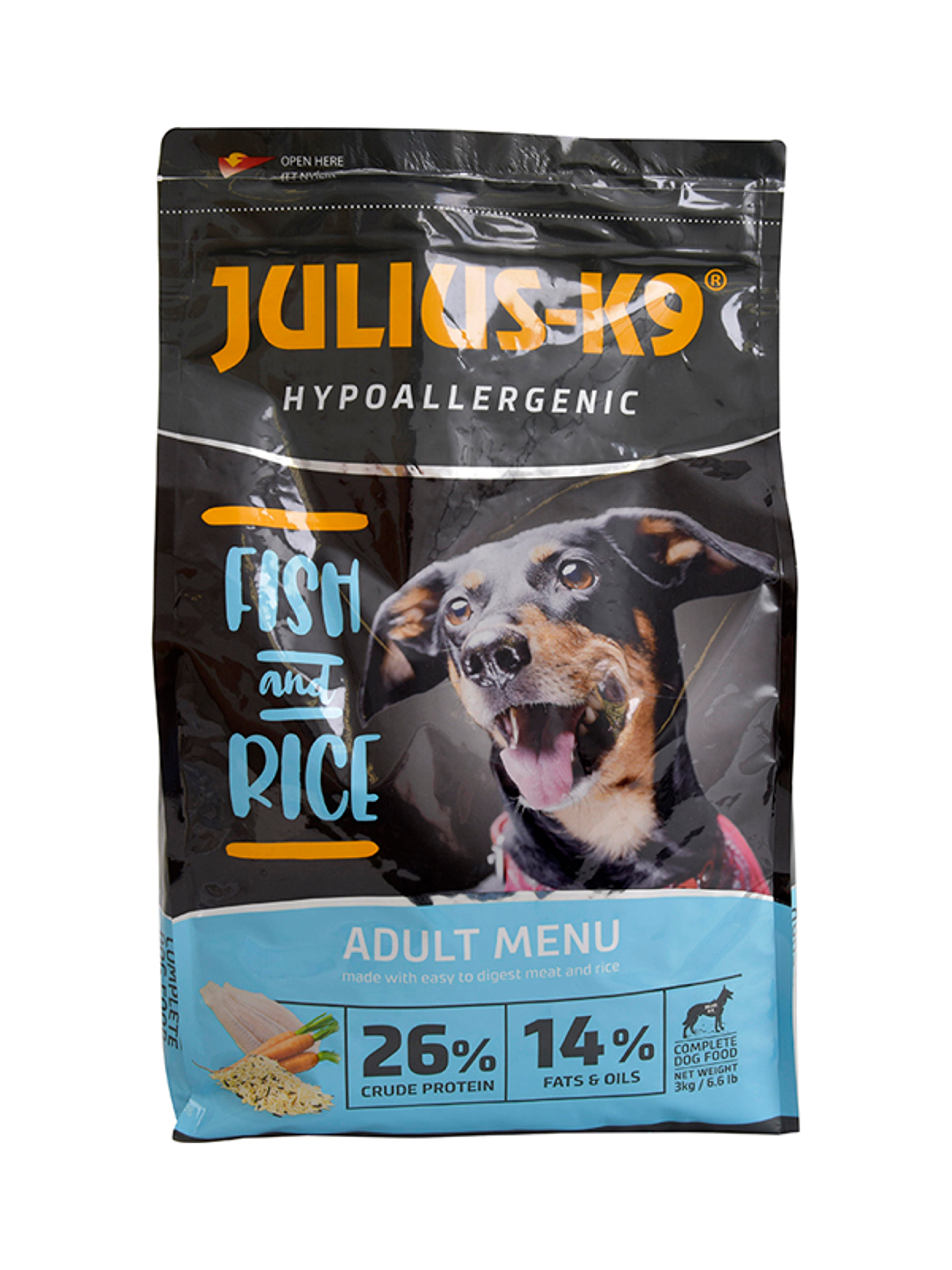 Julius-k9 highpremium adult hypoallergén hal,rizs - 3 kg-1