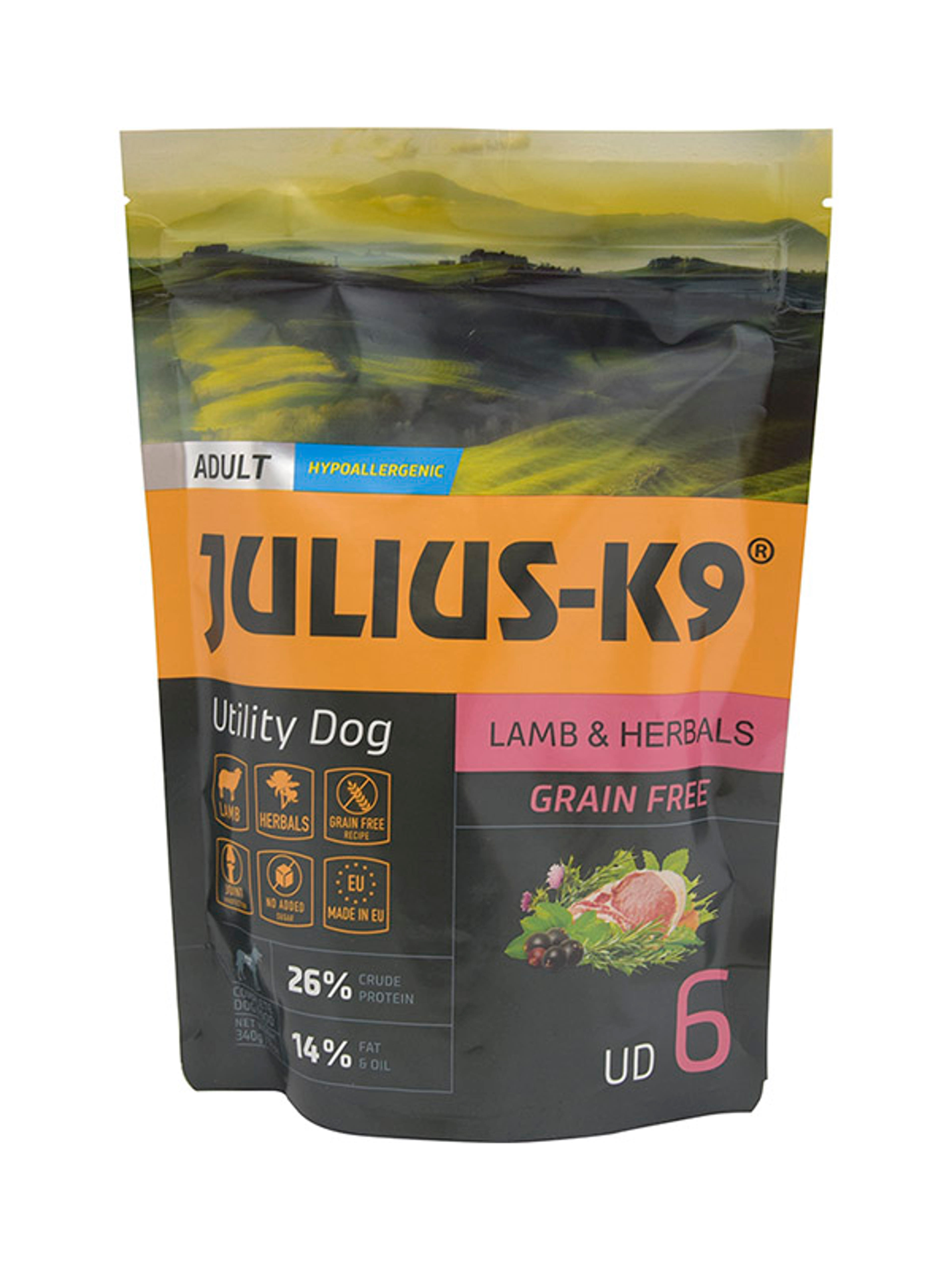 Julius-k9 Adult szárazeledel kutyáknak, bárány és gyógynövény - 340 g-1