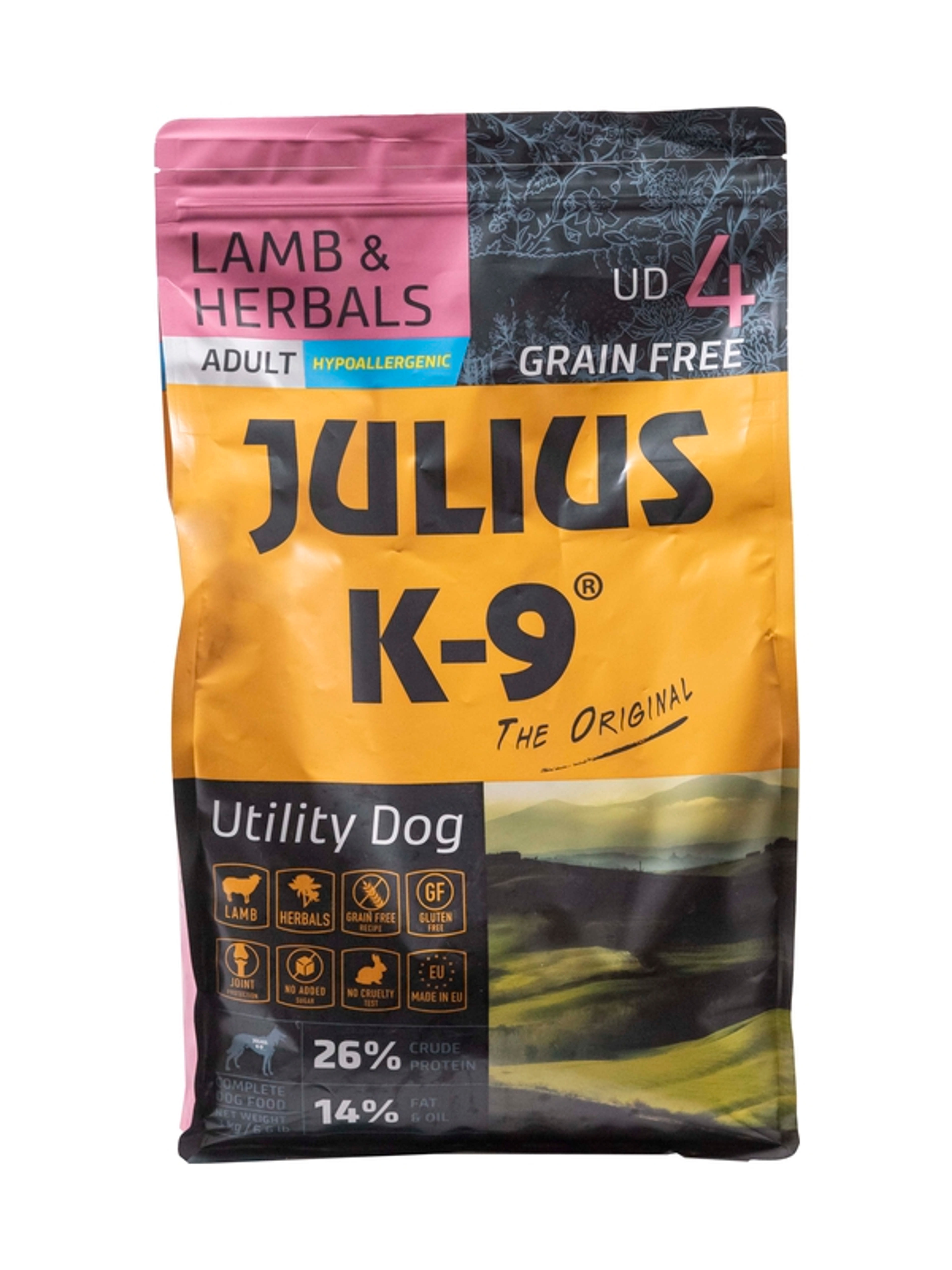 Julius-k9 Adult szárazeledel kutyáknak, bárány és gyógynövény - 3 kg