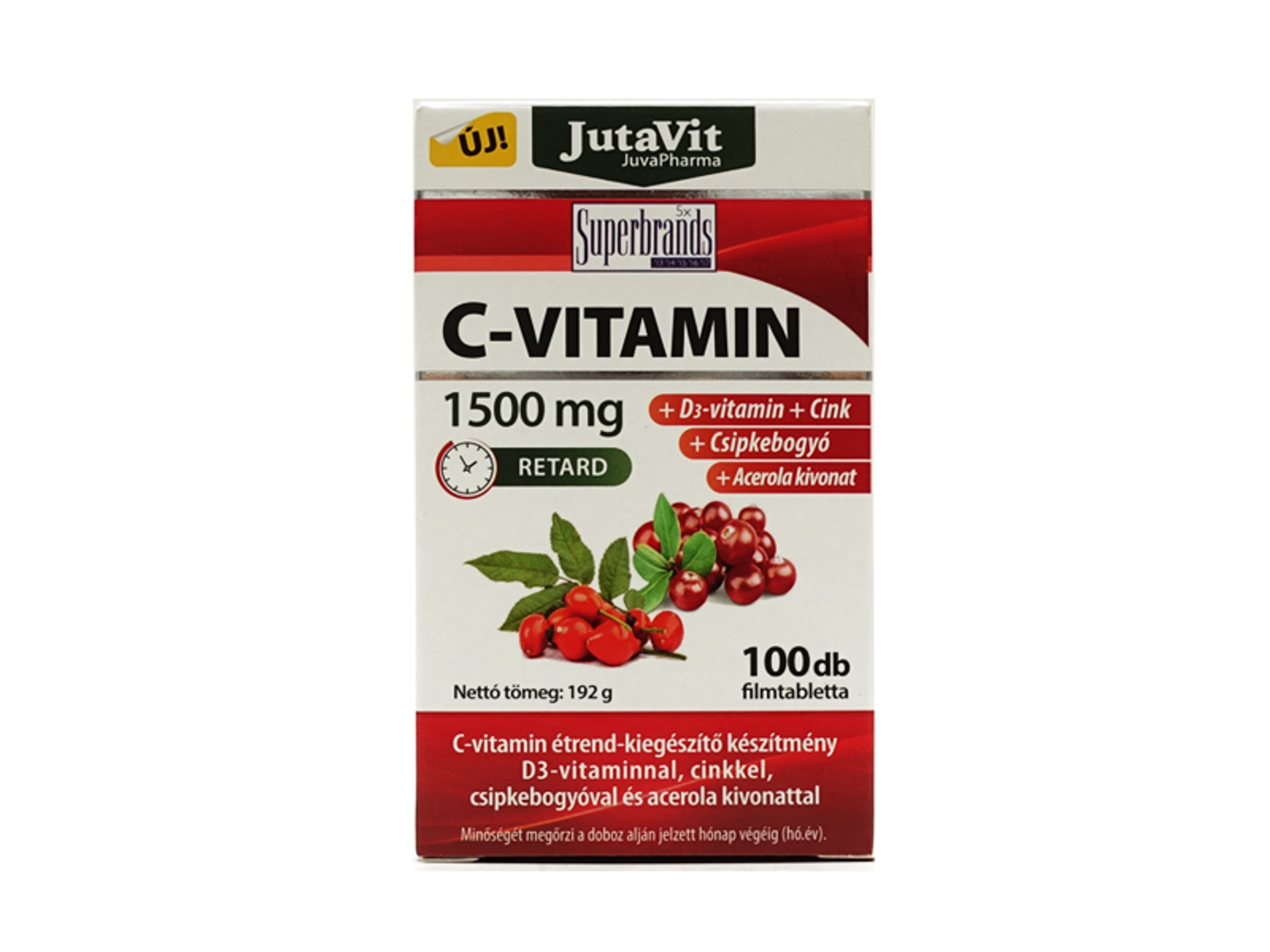 JutaVit C-Vitamin 1500mg Csipkebogyó+ Acerola+D3-Vitamin Filmtabletta - 100 db-2
