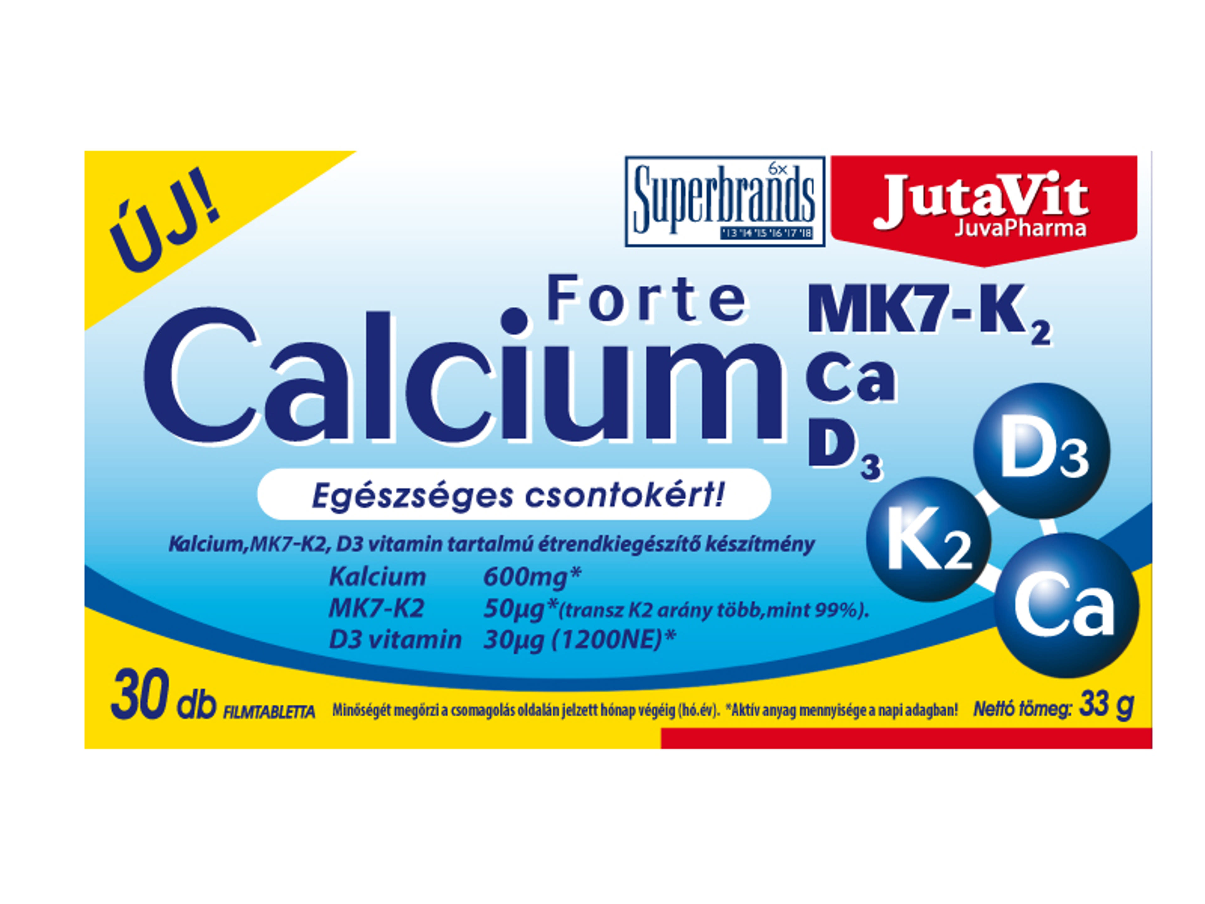 JutaVit Calcium+ D3+K2 Forte Filmtabletta - 30 db-2