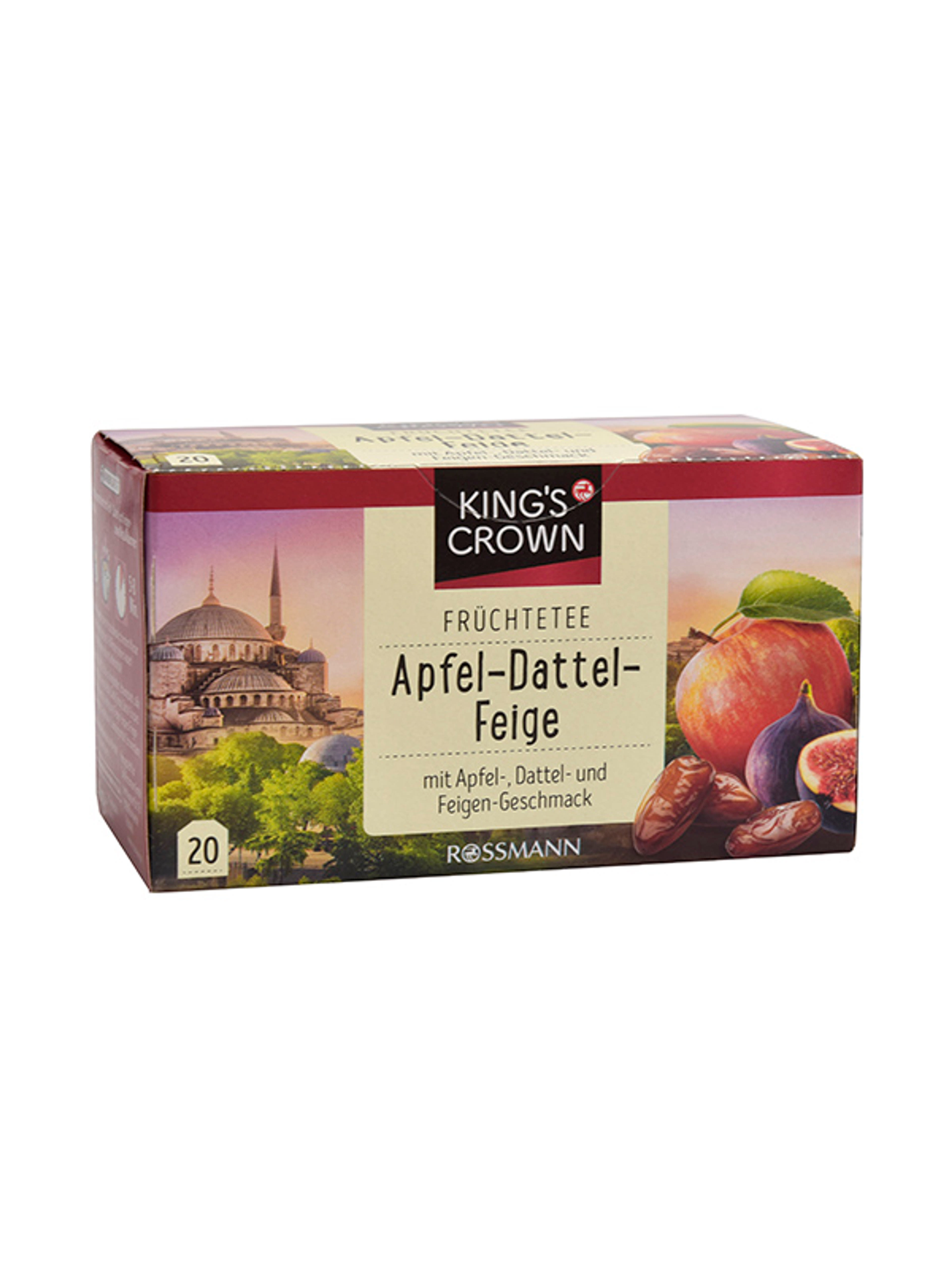 King's Crown Tea alma-datolya-füge ízű - 40 g