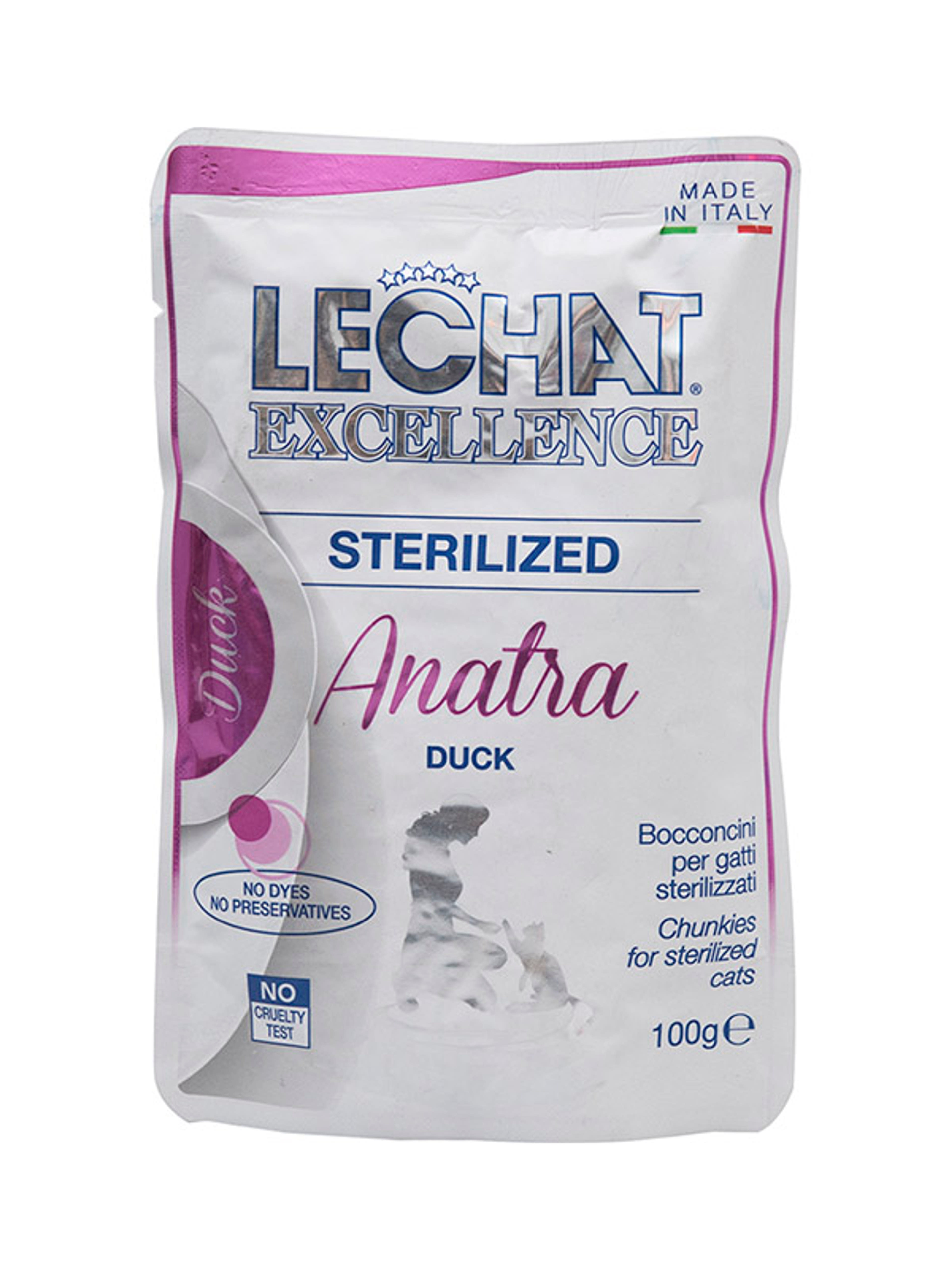 Lechat Excellence Pouch alutasak macskáknak, steril kacsa - 100 g