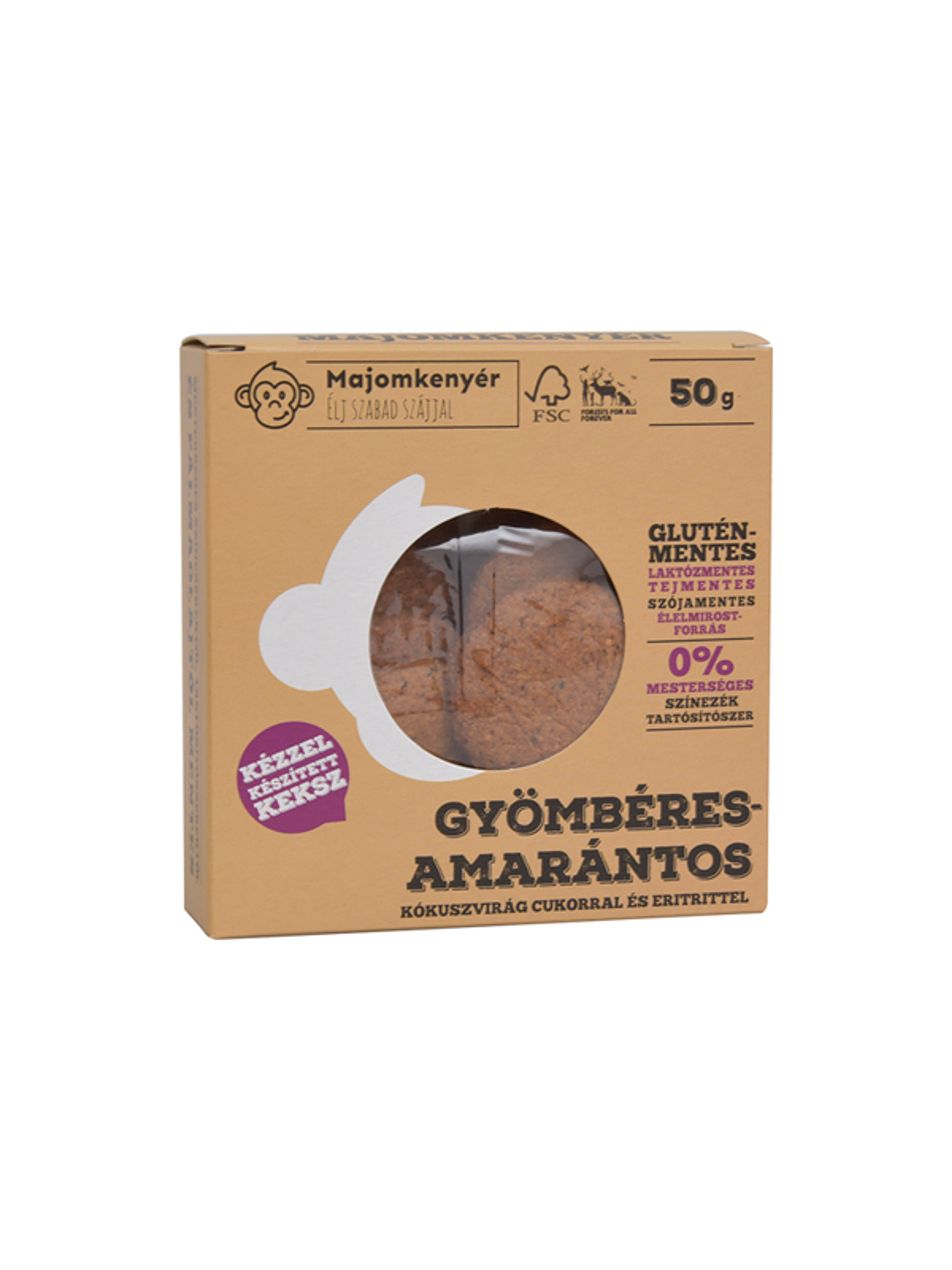 Majomkenyér Gluténmentes Gyömbéres-Amaránt keksz - 50 g