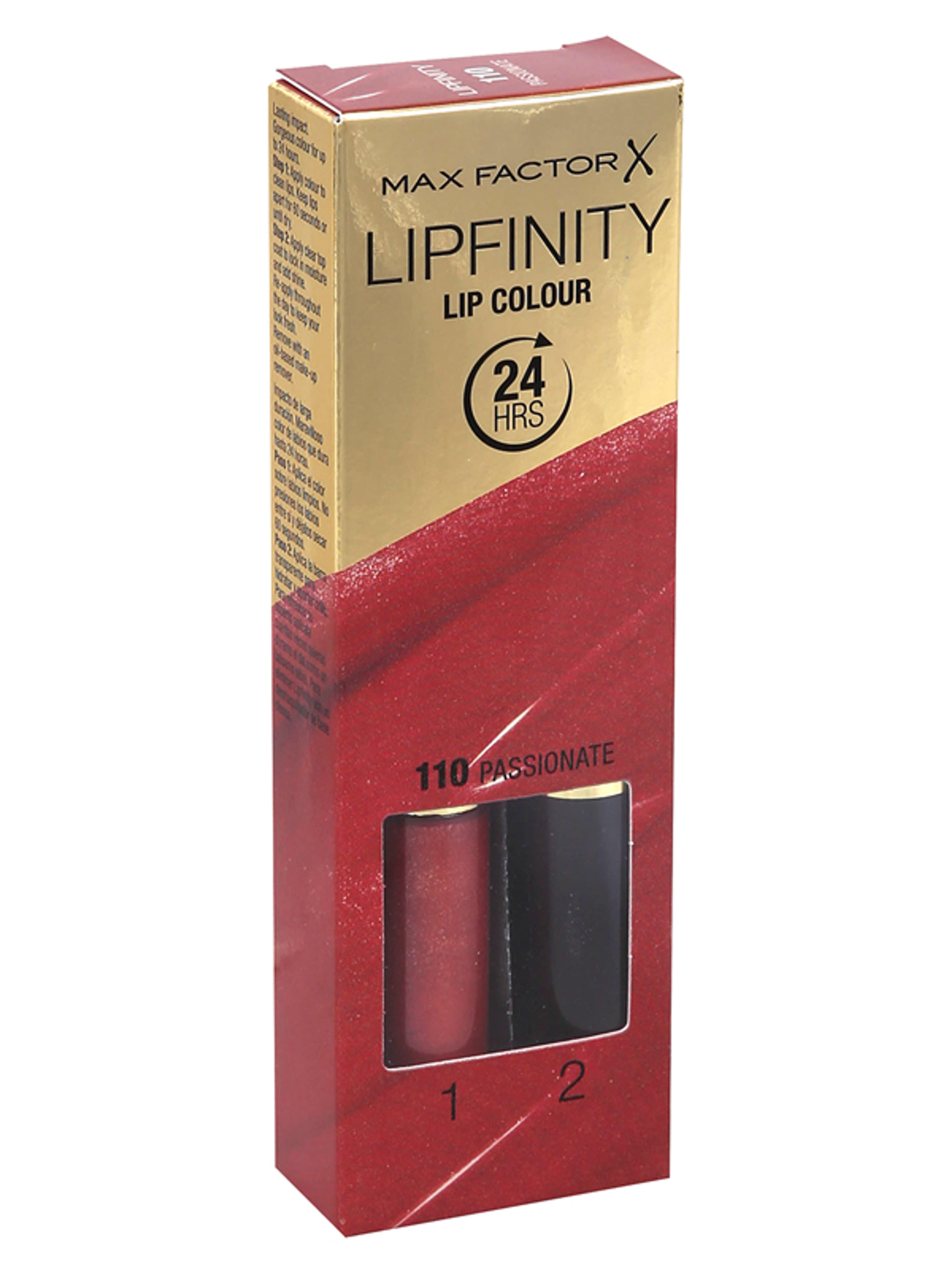 Max Factor Lipfinity kétlépcsős tartós ajakrúzs, 110 Passionate - 7 ml