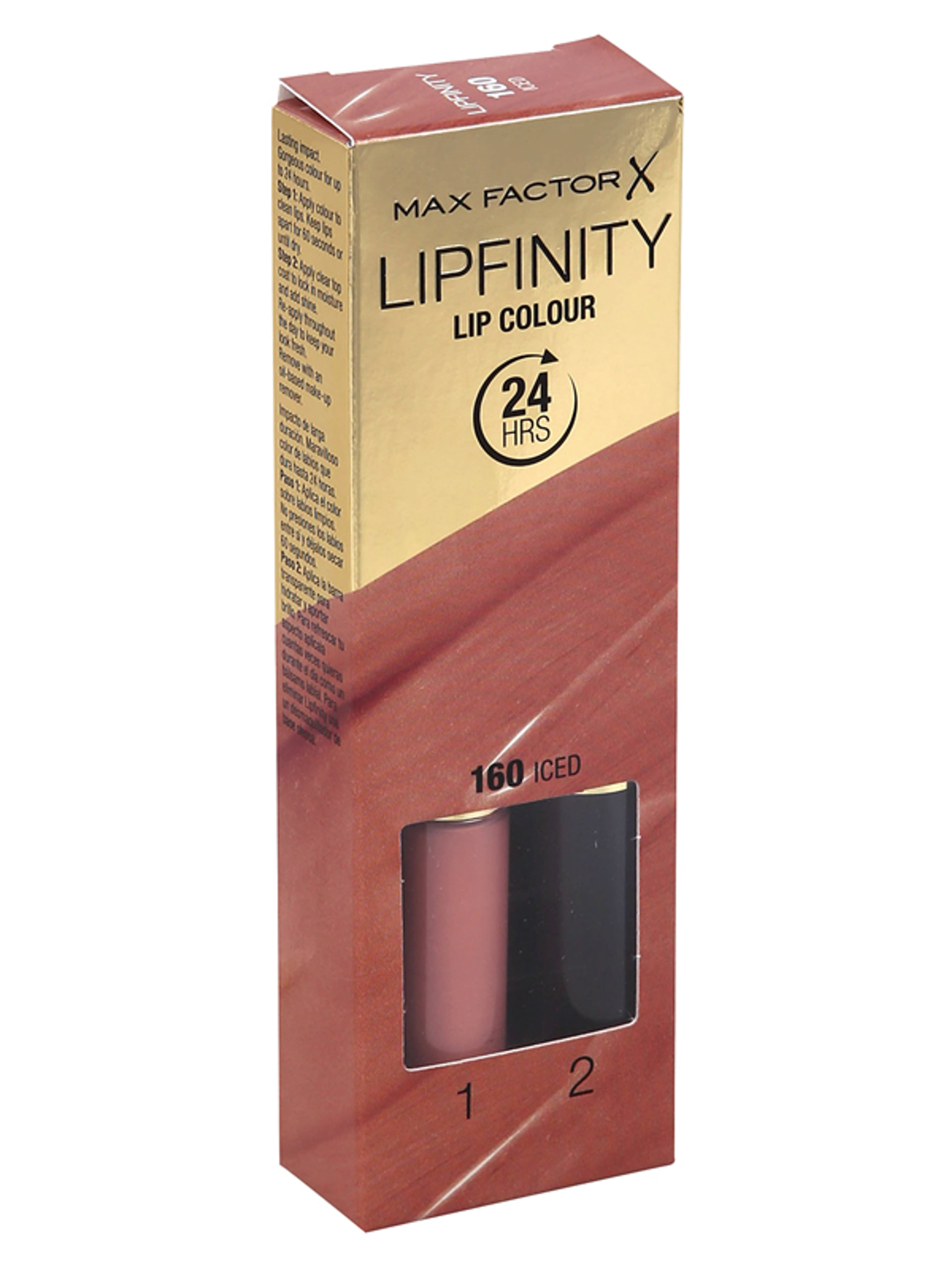 Max Factor Lipfinity kétlépcsős tartós ajakrúzs, 160 Iced - 7 ml