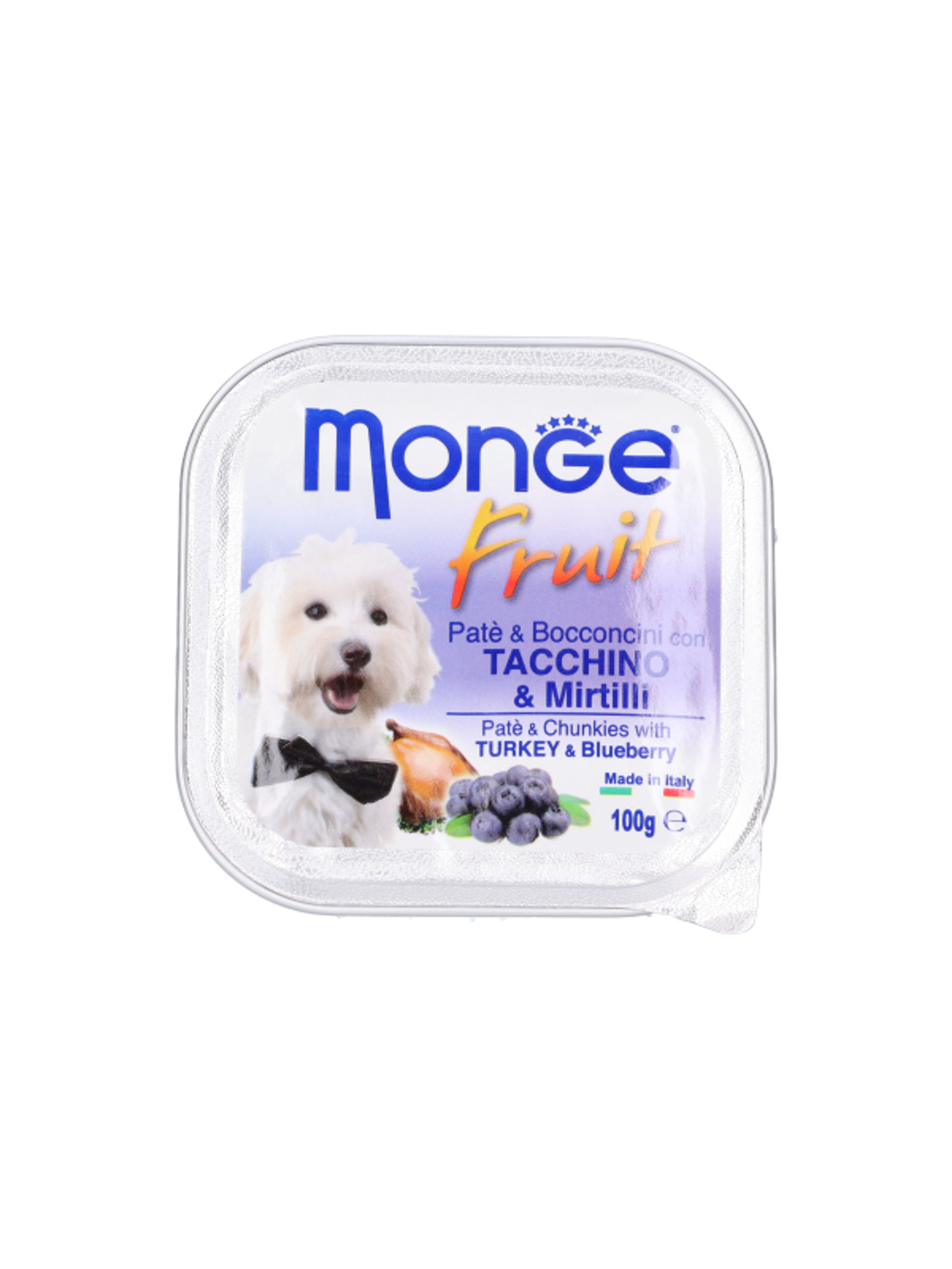 Monge alutál kutyáknak fruit pulyka, áfonya falatkák - 100 g