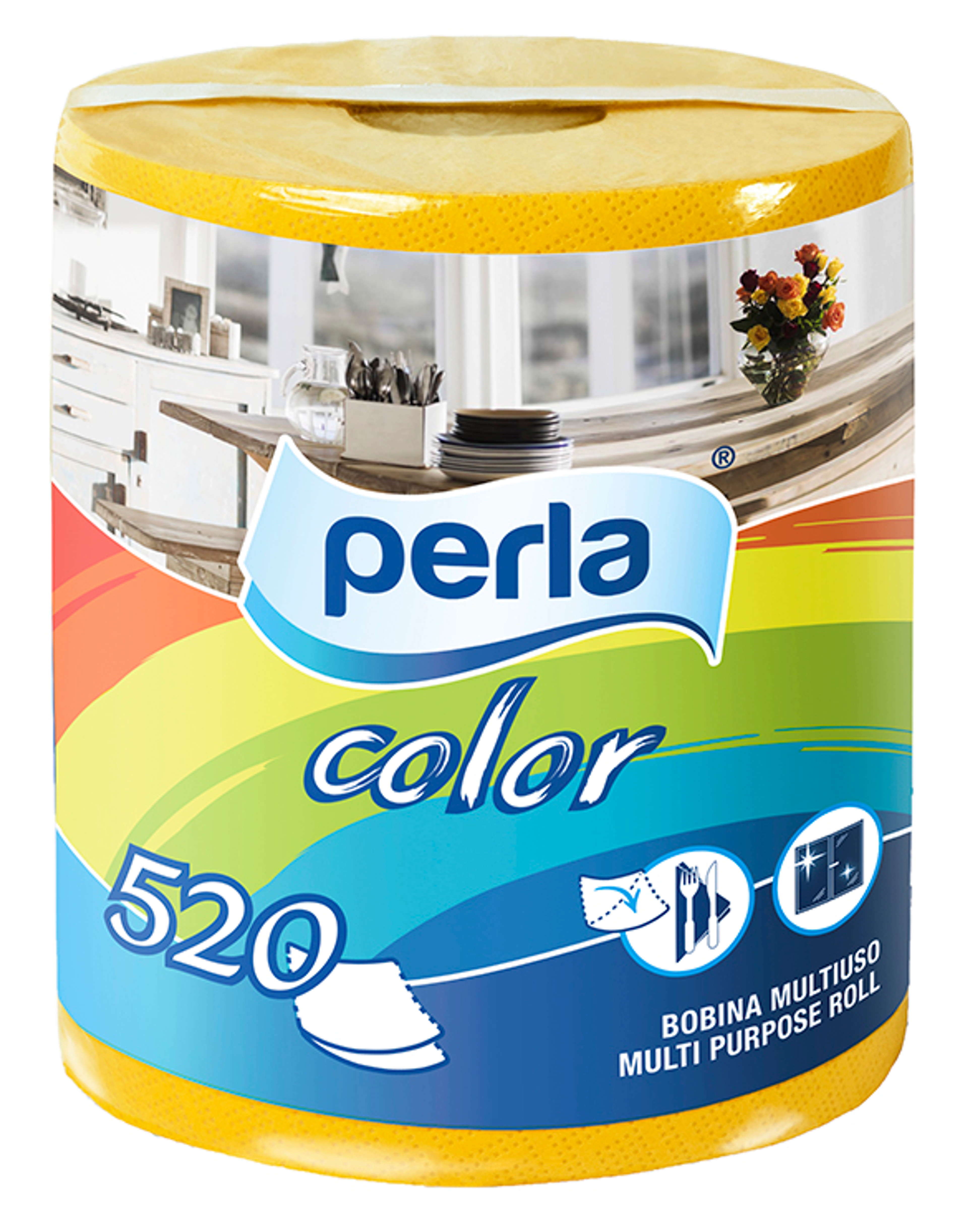 Perla színes papírtörlő sárga - 1 db