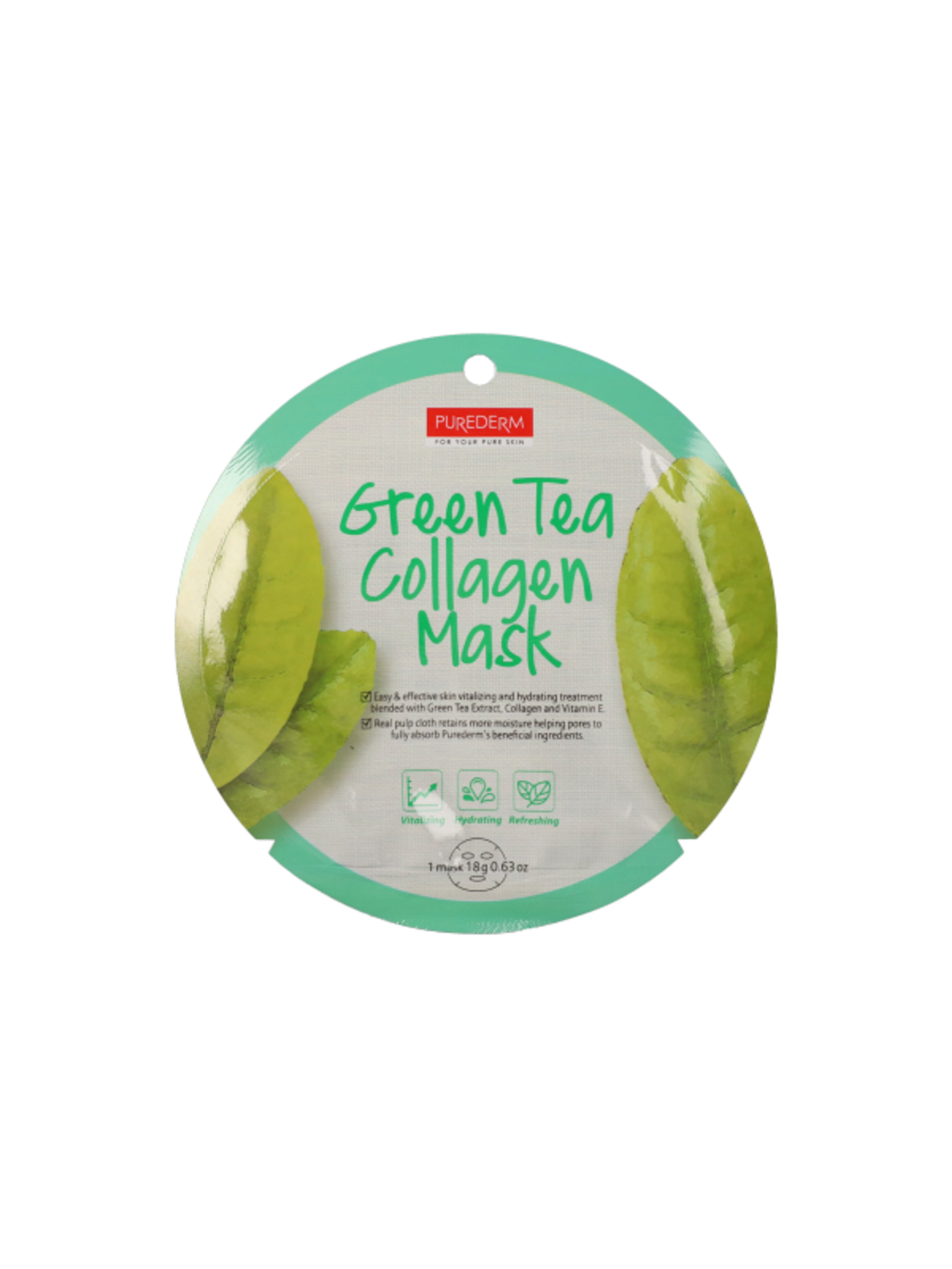 Purederm Green Tea Kollagénes fátyolmaszk - 1 db