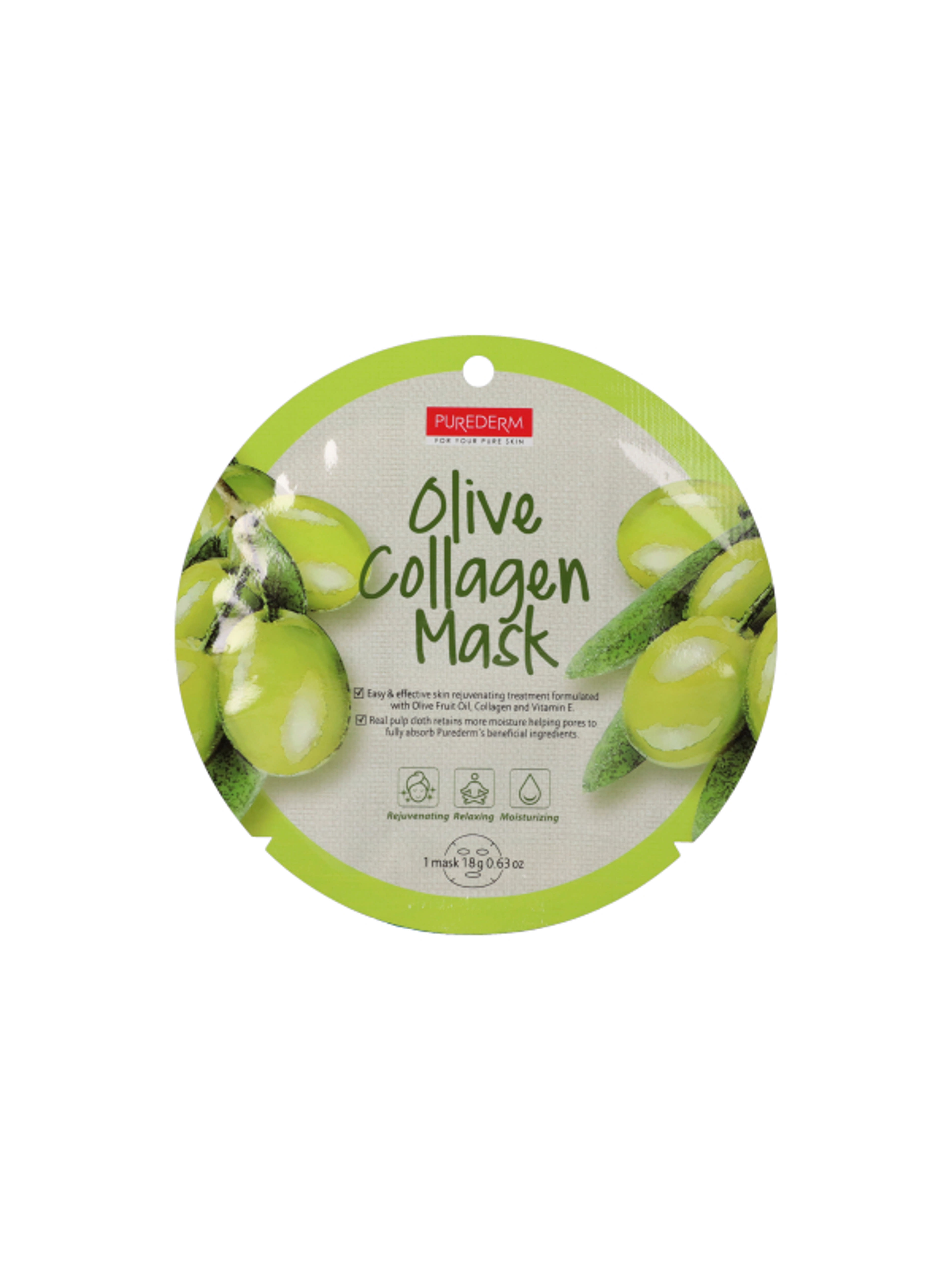 Purederm Olive Kollagénes fátyolmaszk - 1 db