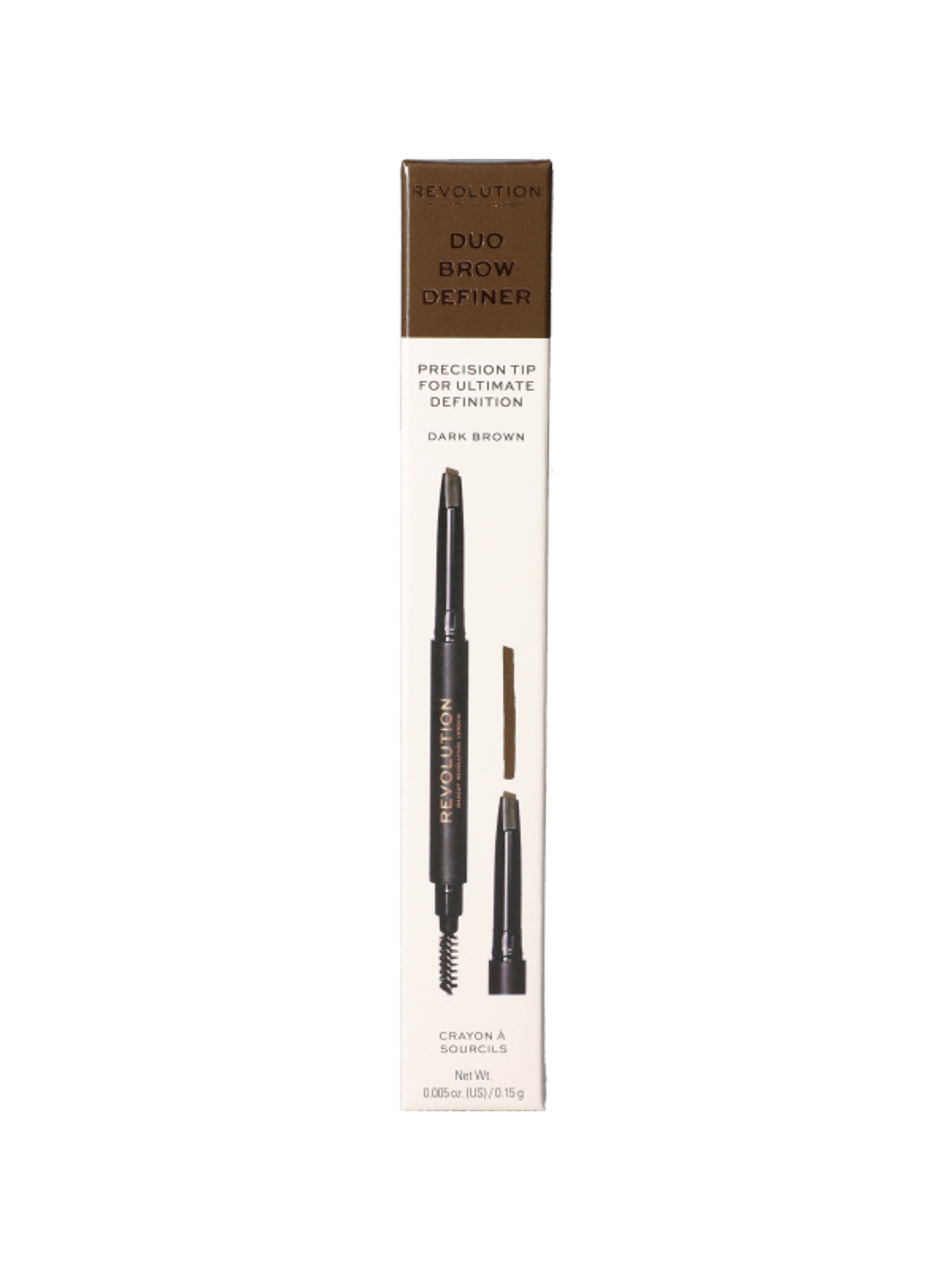 Revolution duo szemöldökceruza dark brown - 1 db