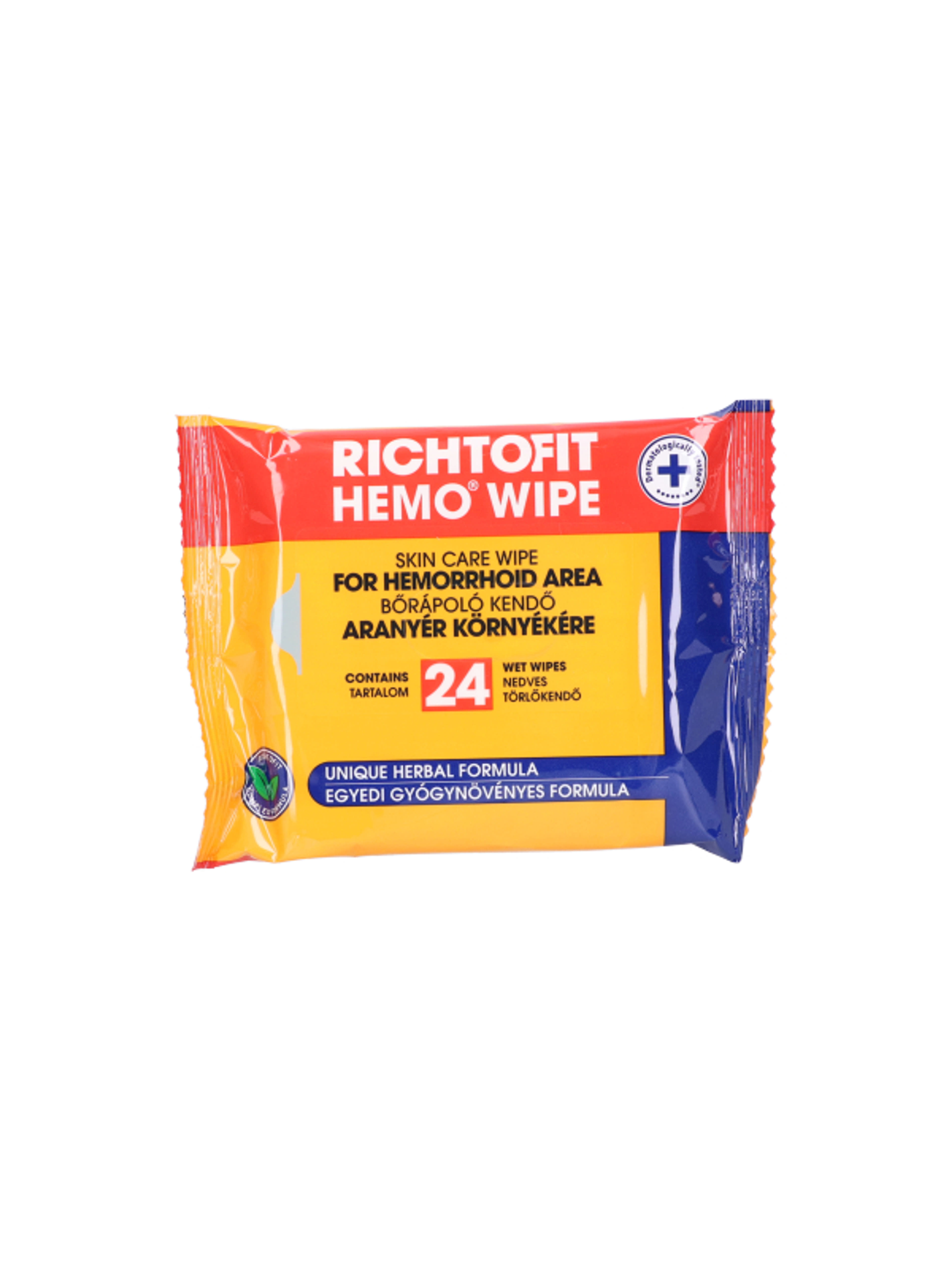 Richtofit hemo wipe bőrápoló kendő aranyérre - 24 db