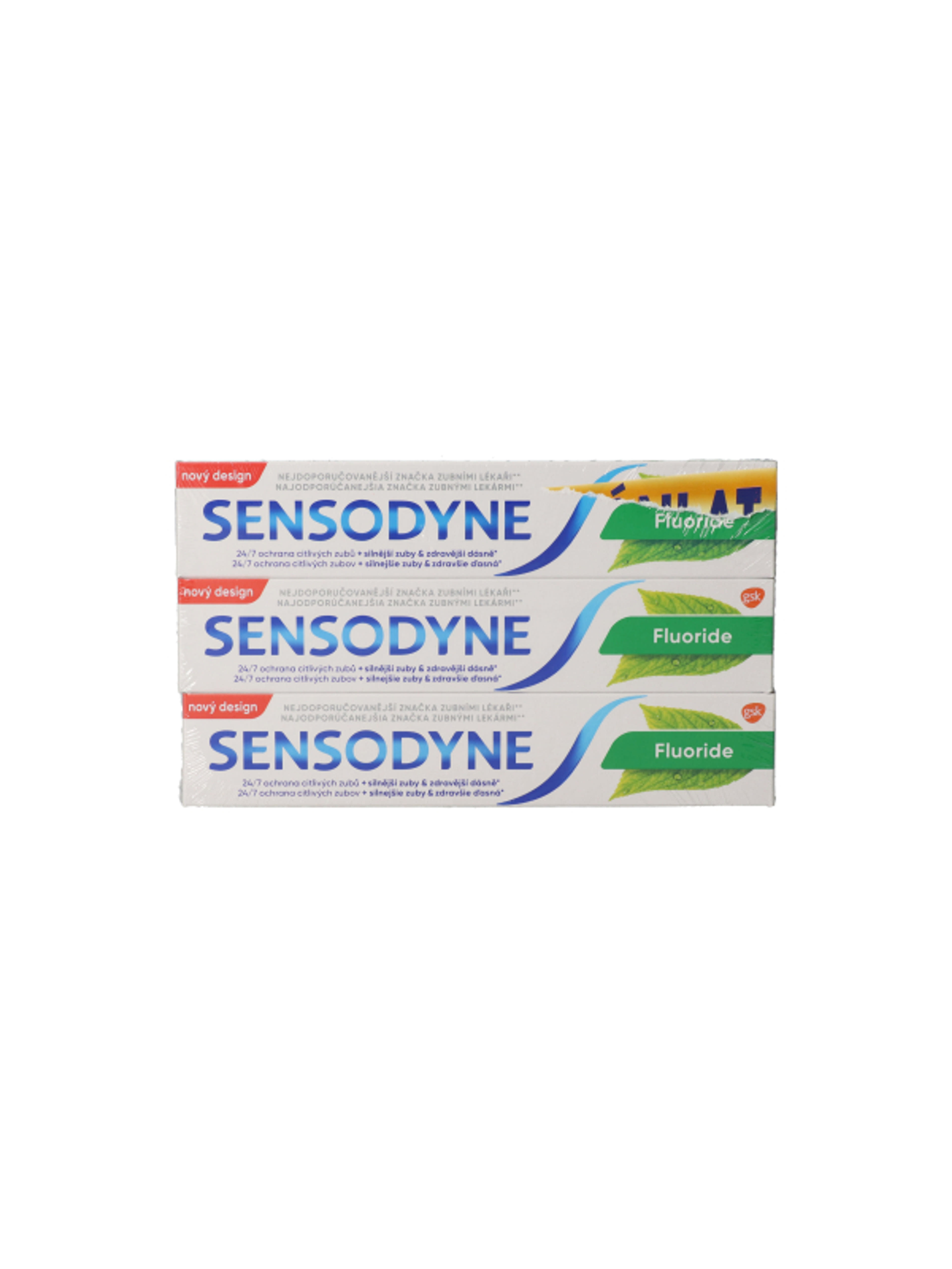 Sensodyne Fluorid fogkrém Trio pack, menta 3 db - 75 ml