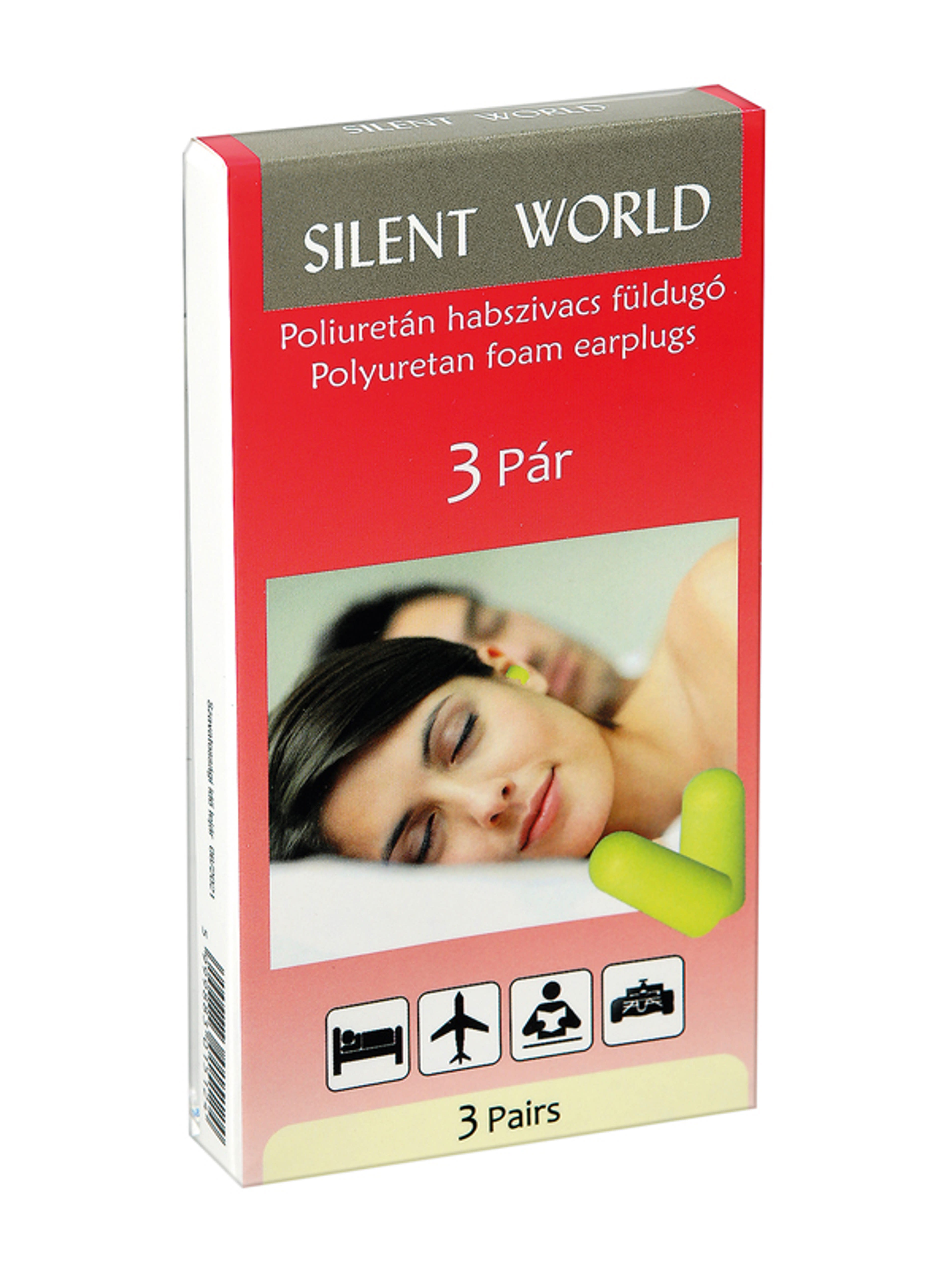 Silent World poliuretán füldugó - 3 db