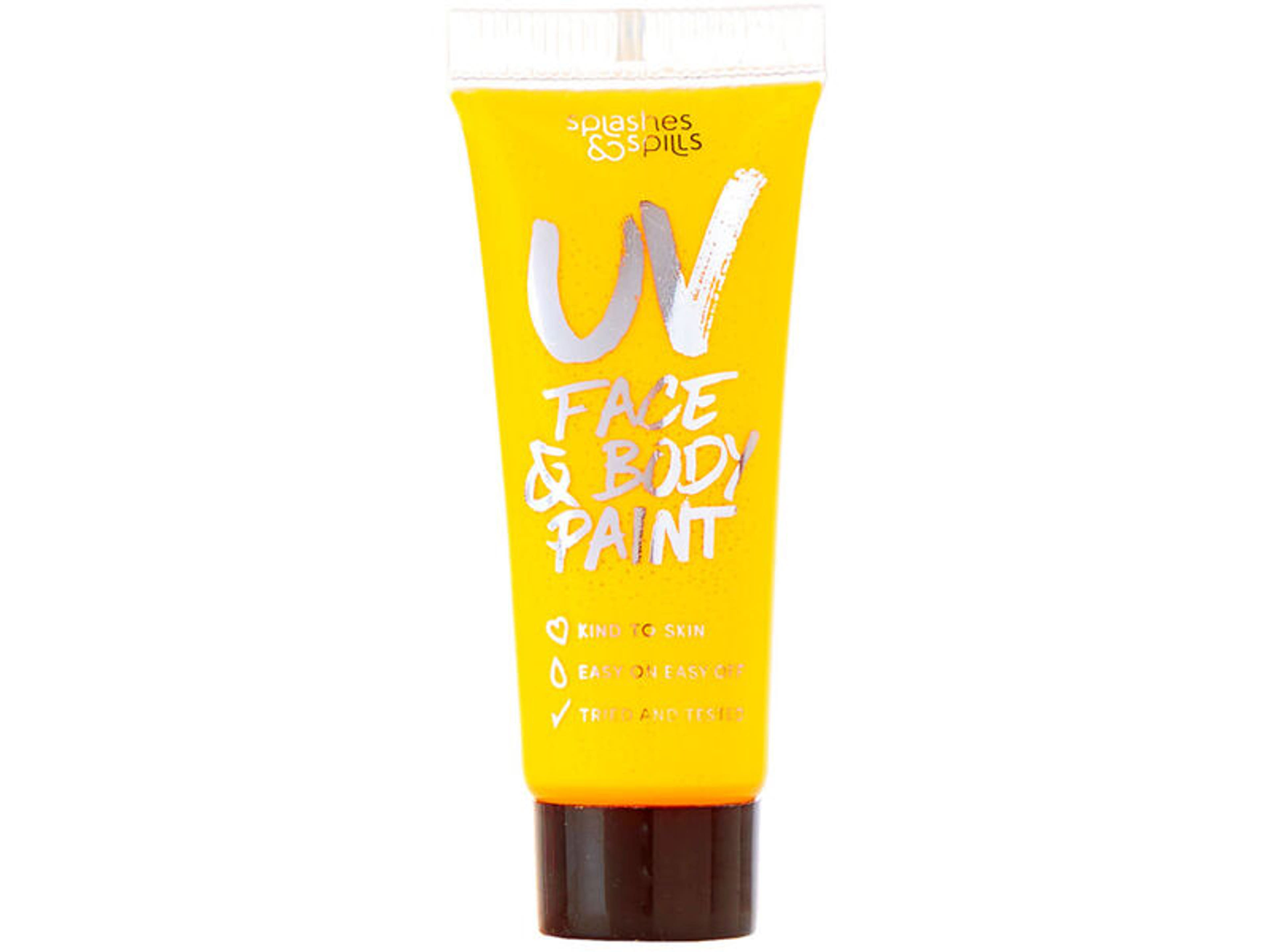 Splashes&Spills UV arc és testfesték, sárga - 1 db