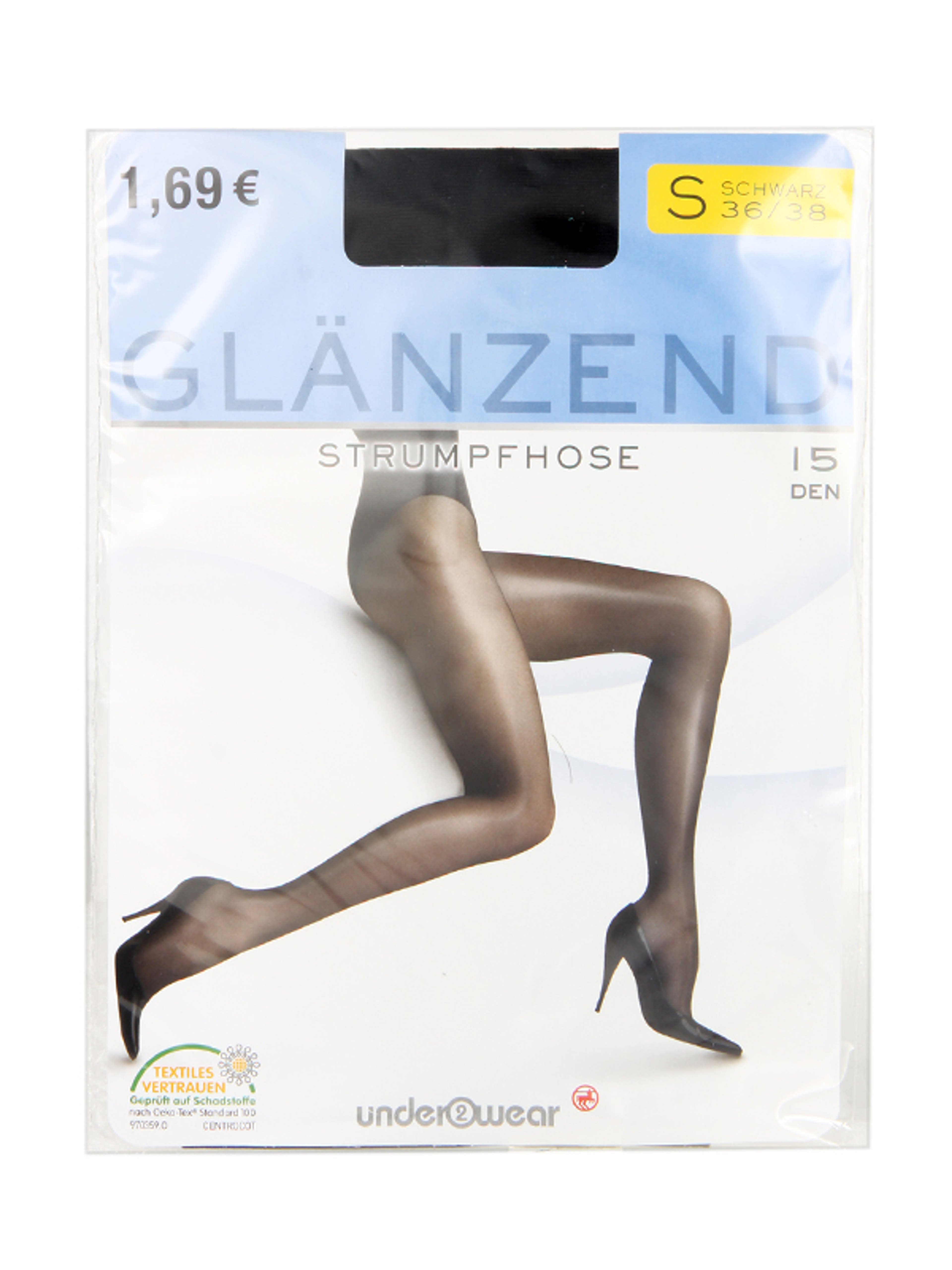Underwear Glanzend 15 Den Fekete S Harisnya - 1 db-1