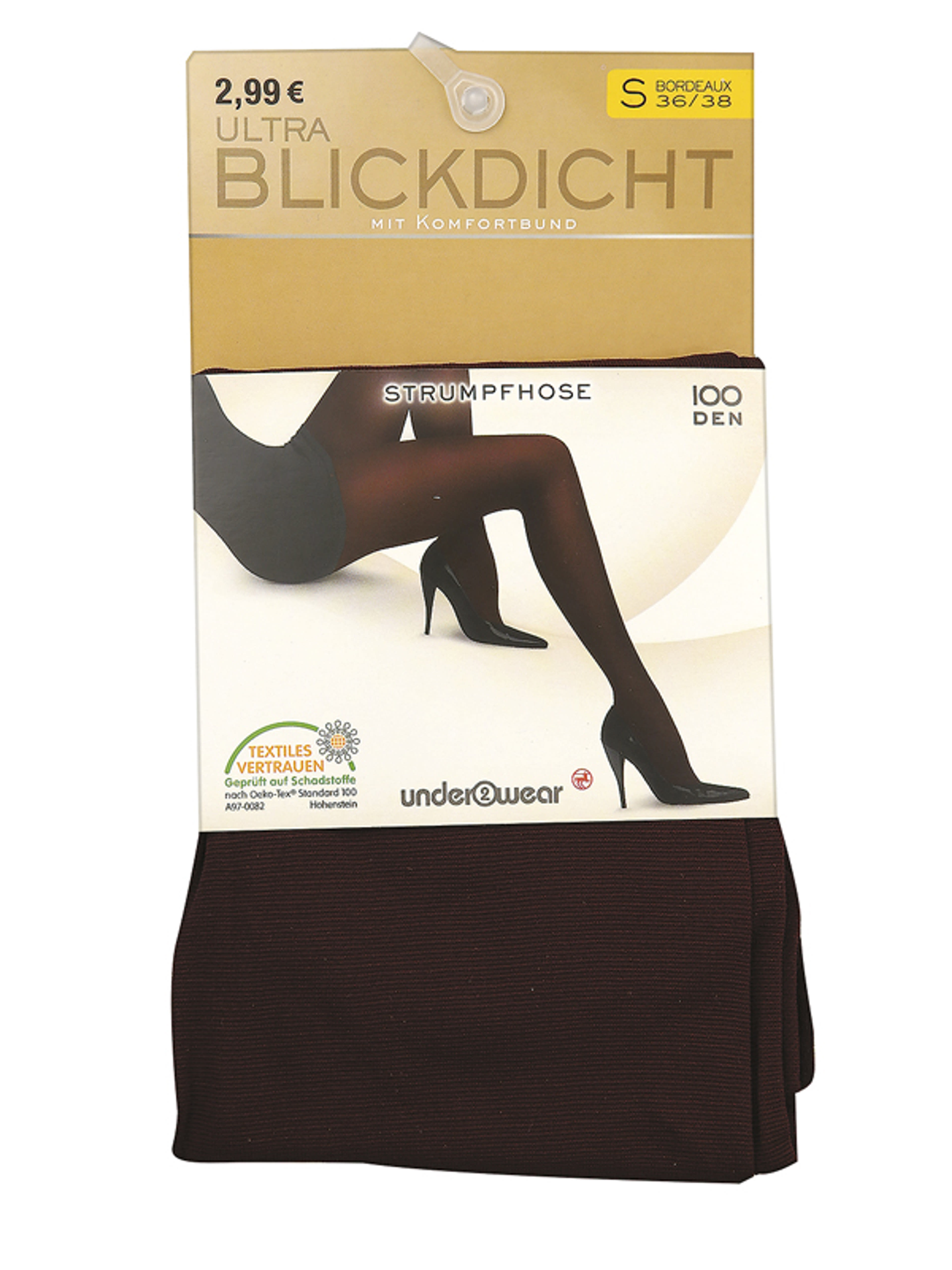 Underwear Ultra Blickdicht Stumphose 100 Den, S-es méret, bordó - 1 db-1