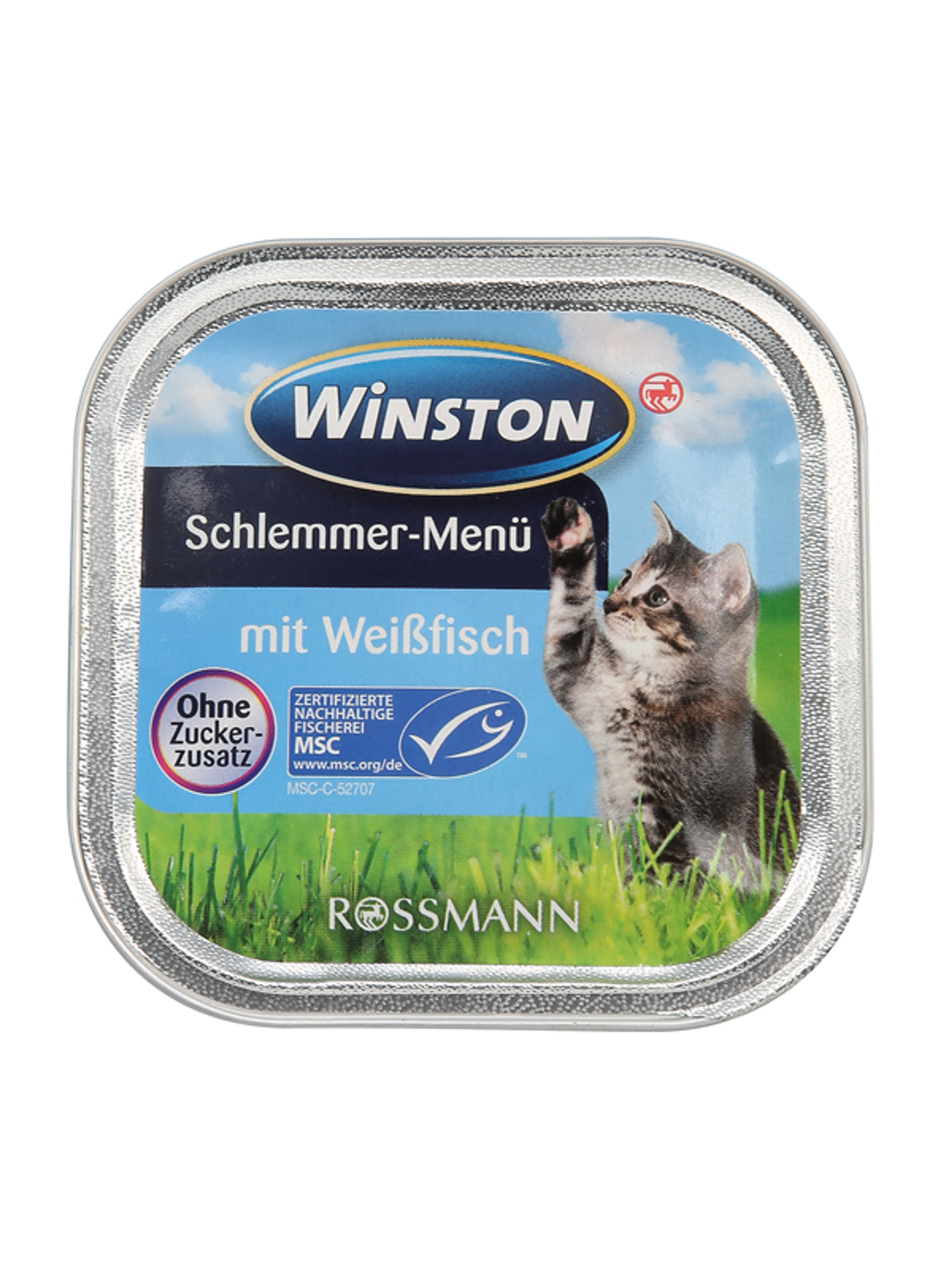 Winston Ínyenc Menü alutál macskáknak, fehérhallal - 100 g-1