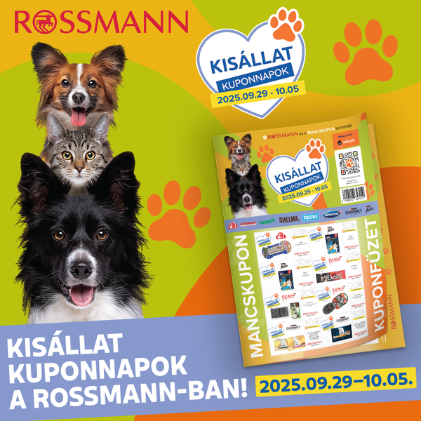 Mancskuponokkal érkeznek a Rossmann Kisállat Kuponnapok